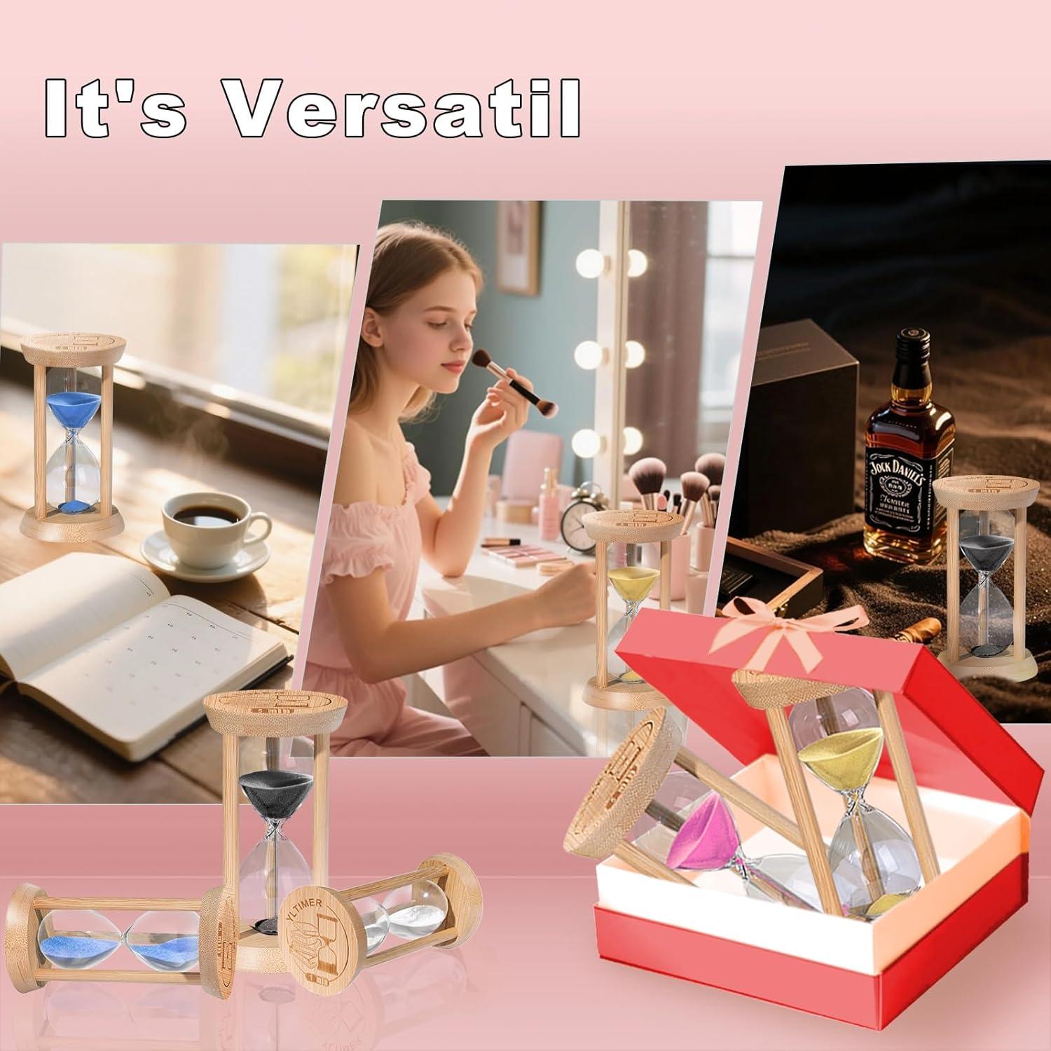 Reloj de Arena de Madera YLTIMER 5 Minutos Negro para Meditación