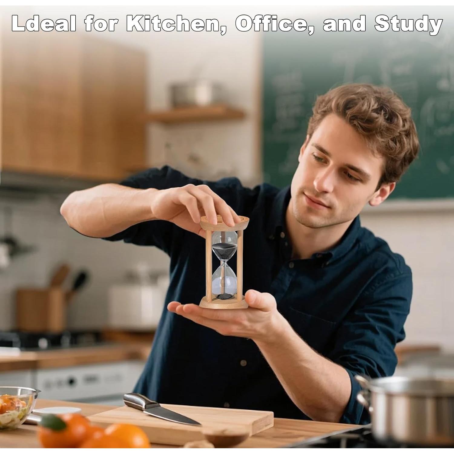 Reloj de Arena de Madera YLTIMER 5 Minutos Negro para Meditación