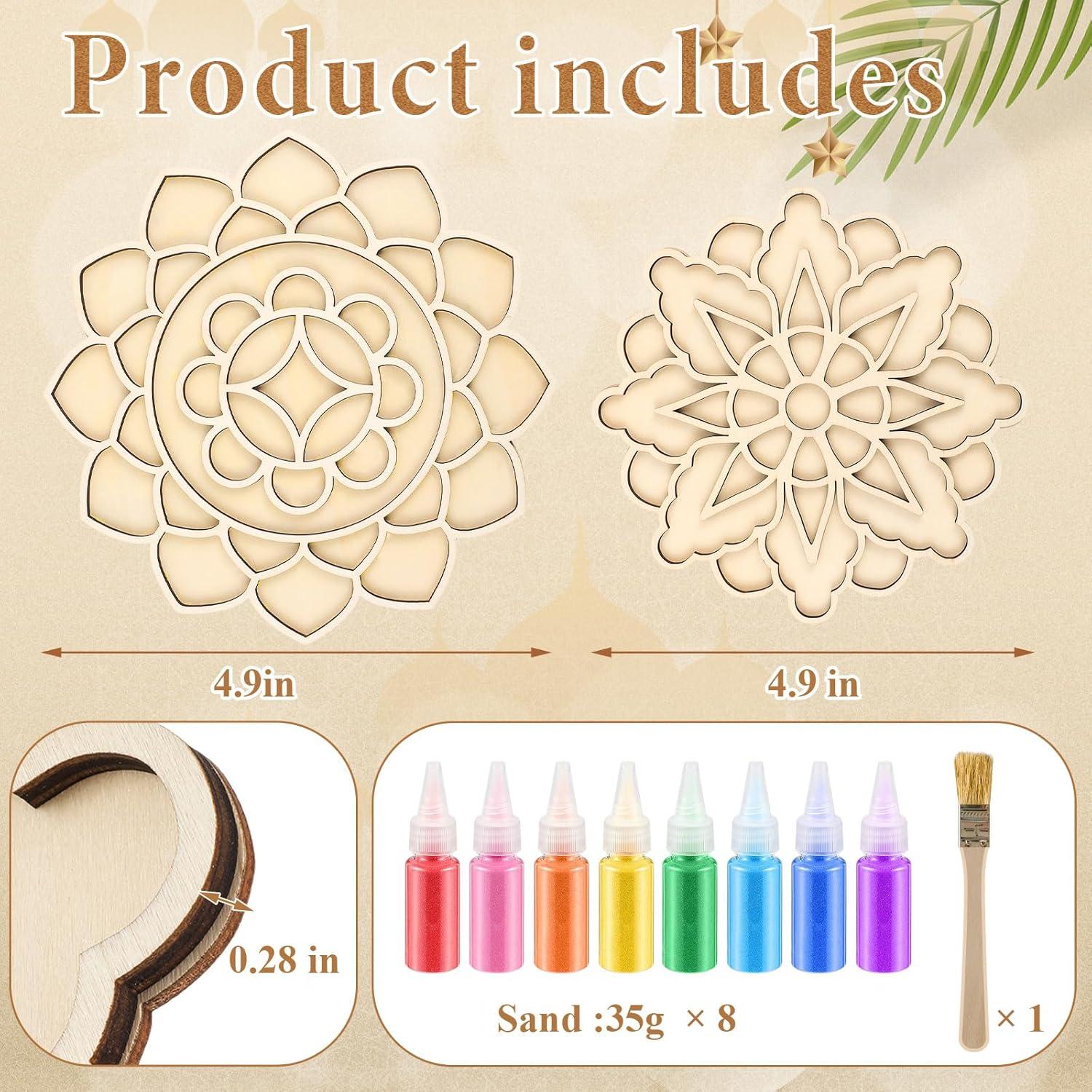 Kit de Arte de Arena Mandala Gilprop 15 Piezas 8 Colores