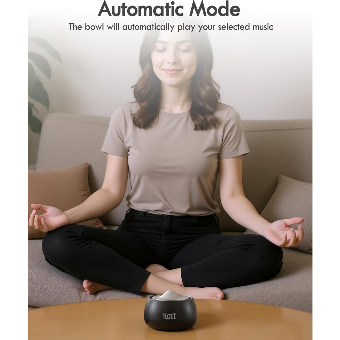 Cuenco Tibetano Cantante Electrónico NDLT Zenbowl Negro 8 Frecuencias