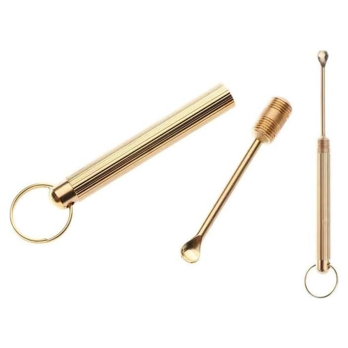 2 Piezas Cuchara Plegable de Cobre Luhaomisky para Cerumen