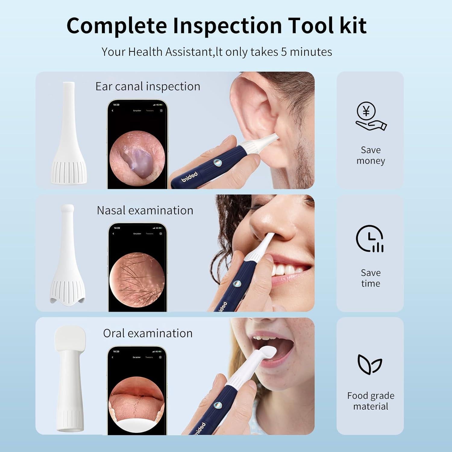 Limpiador de Oídos ZHIDE con Cámara 1080P y WiFi Inalámbrico