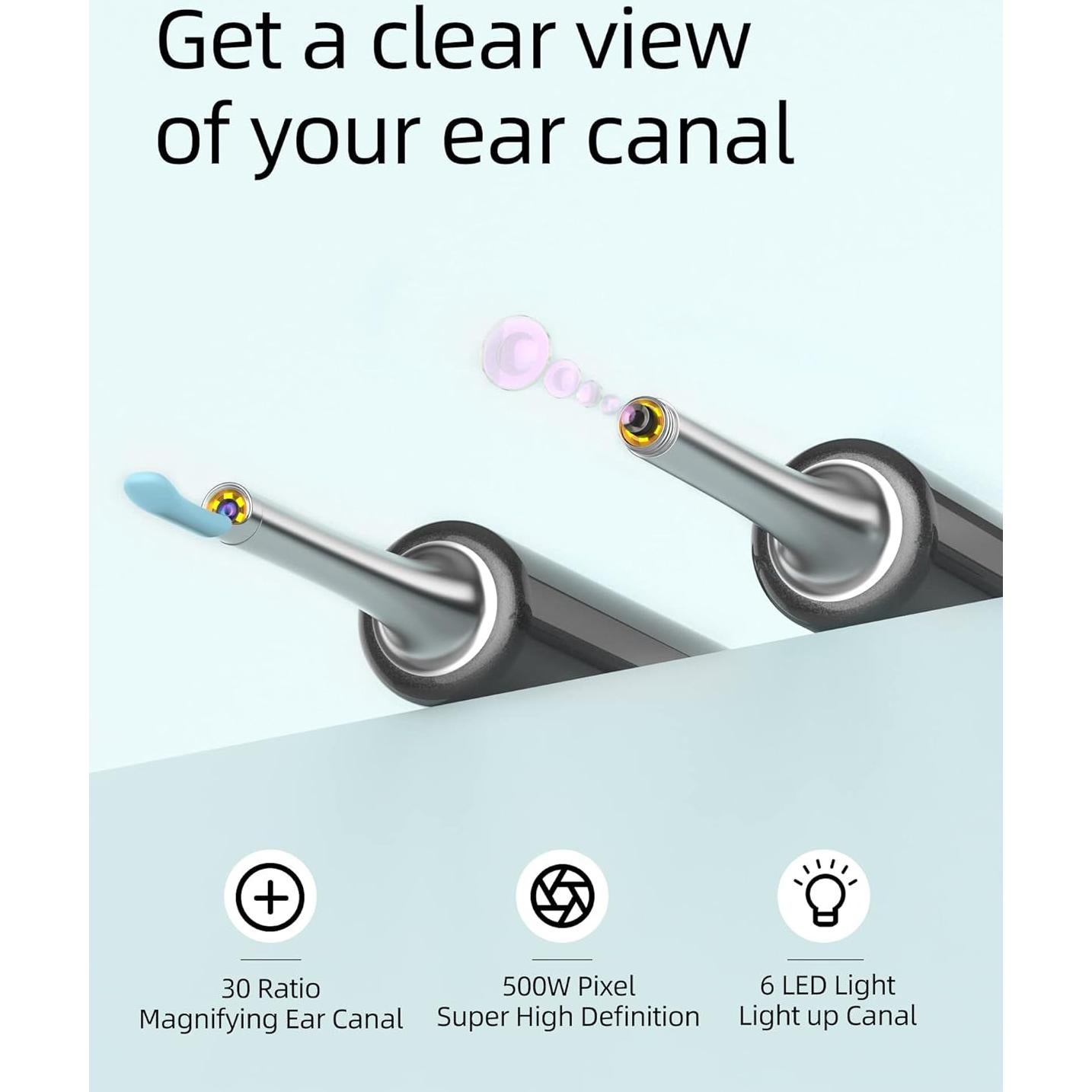 BEBIRD Limpiador de Oídos con Cámara 5MP 1080P y LED