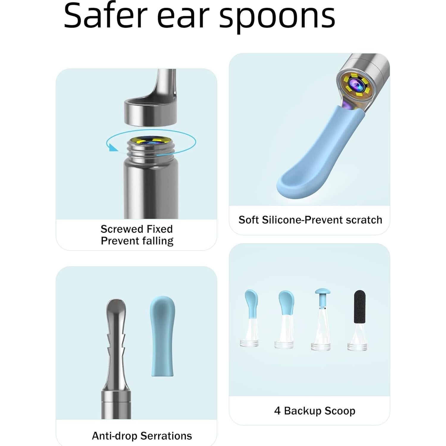 BEBIRD Limpiador de Oídos con Cámara 5MP 1080P y LED