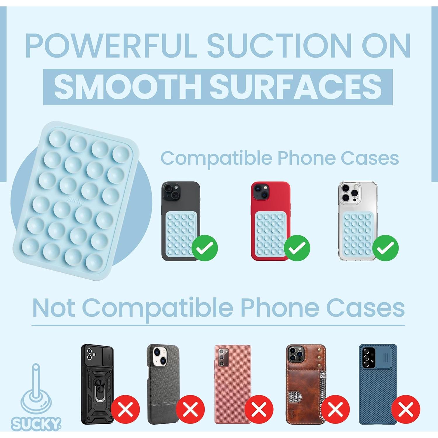 Soporte de Teléfono Sucky - Silicona Azul Bebé - Manos Libres