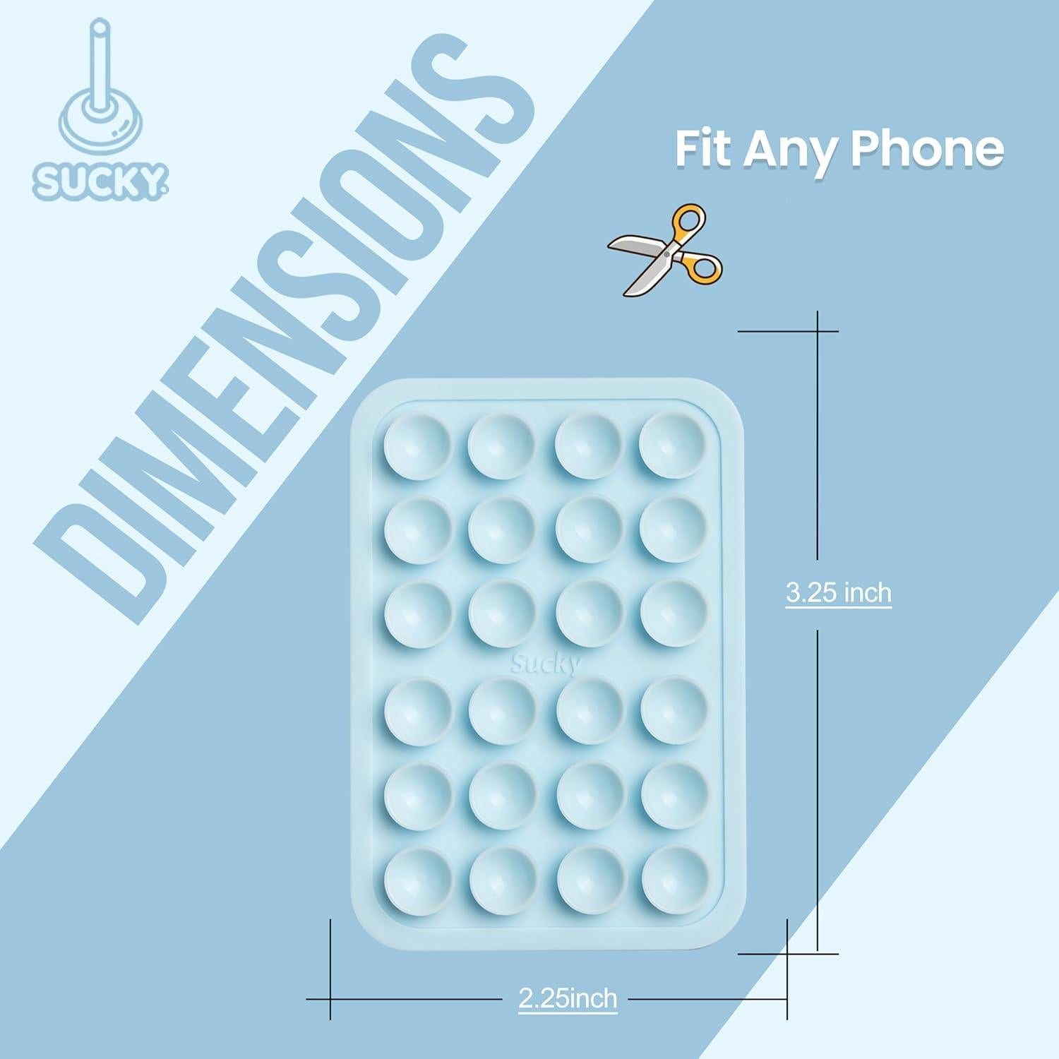 Soporte de Teléfono Sucky - Silicona Azul Bebé - Manos Libres