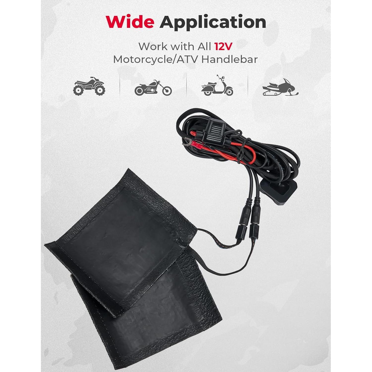 Almohadillas de Agarre Calentadas KEMIMOTO 12V IP67 3 Niveles