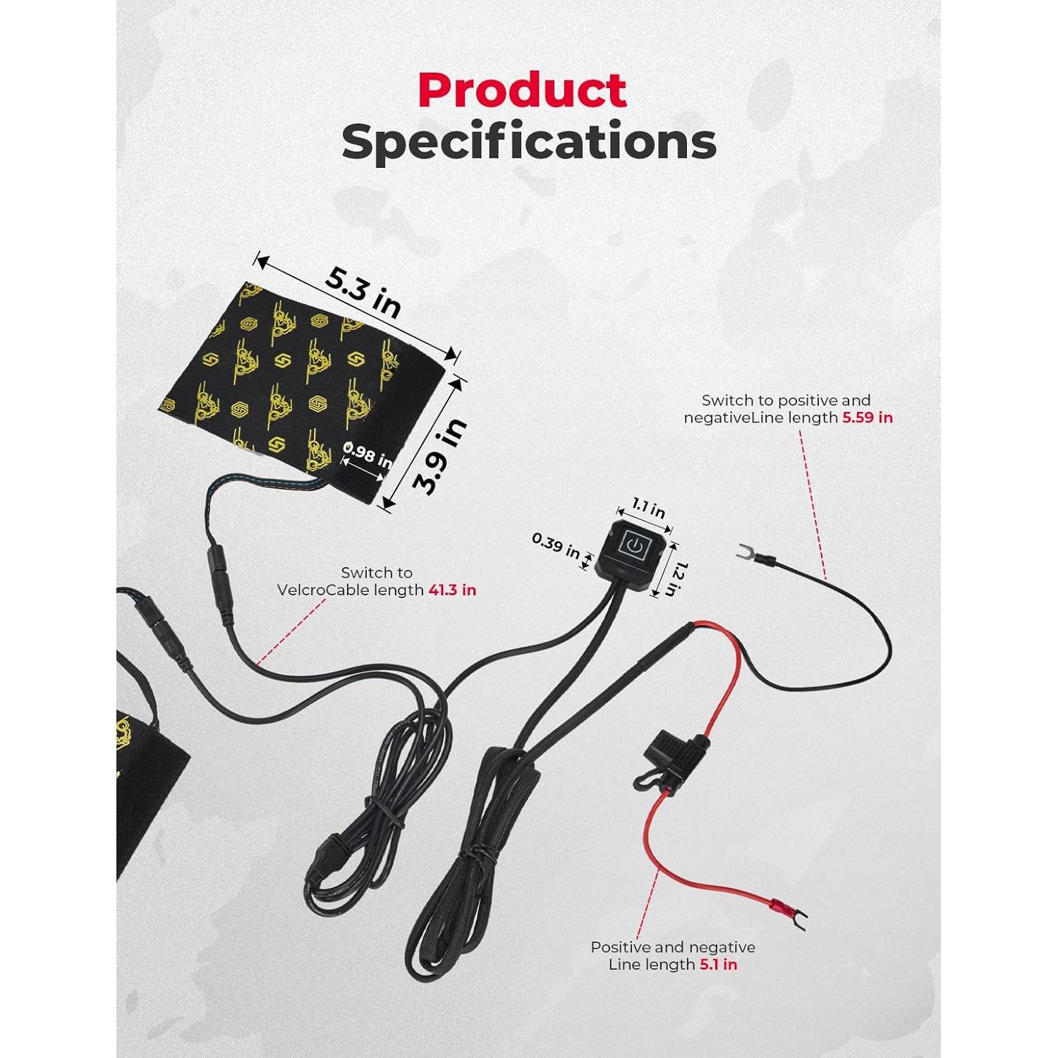 Almohadillas de Agarre Calentadas KEMIMOTO 12V IP67 3 Niveles