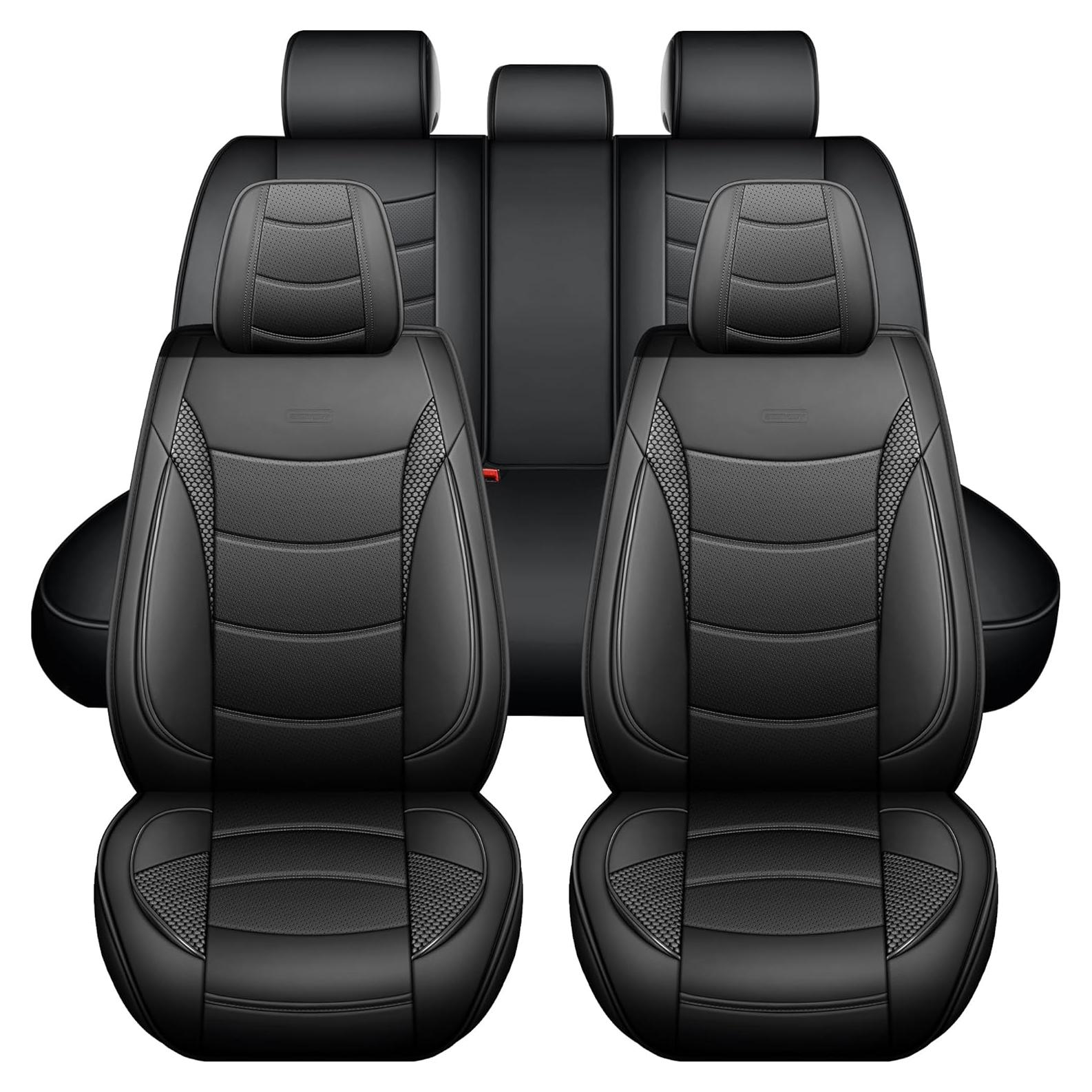 Fundas de Asiento Delantero Universales YOTRUTH de Cuero Sintético Negro