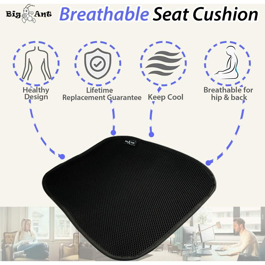 Cojín de Asiento de Coche Transpirable Big Ant Universal Negro