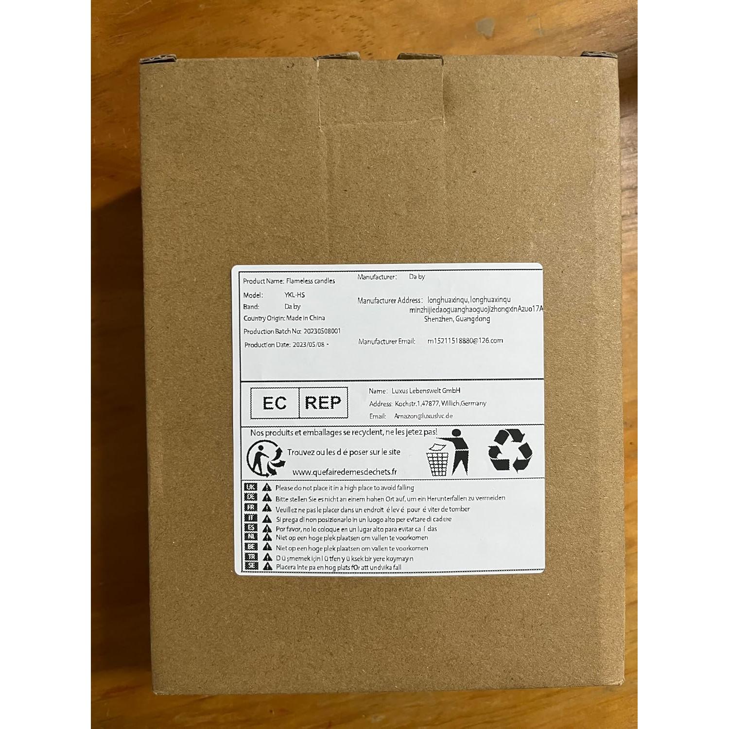 Set de 3 Velas LED Sin Llama Rojo con Control Remoto y Cuerda de Estrellas