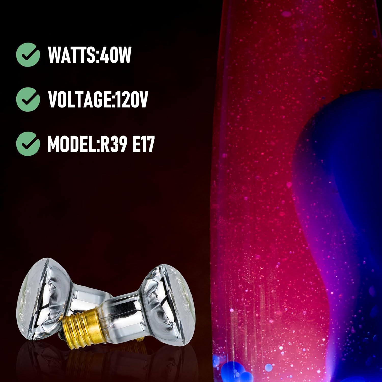 Bombilla de Lava IoF 25W E17 R39 2-Pack Amarillo