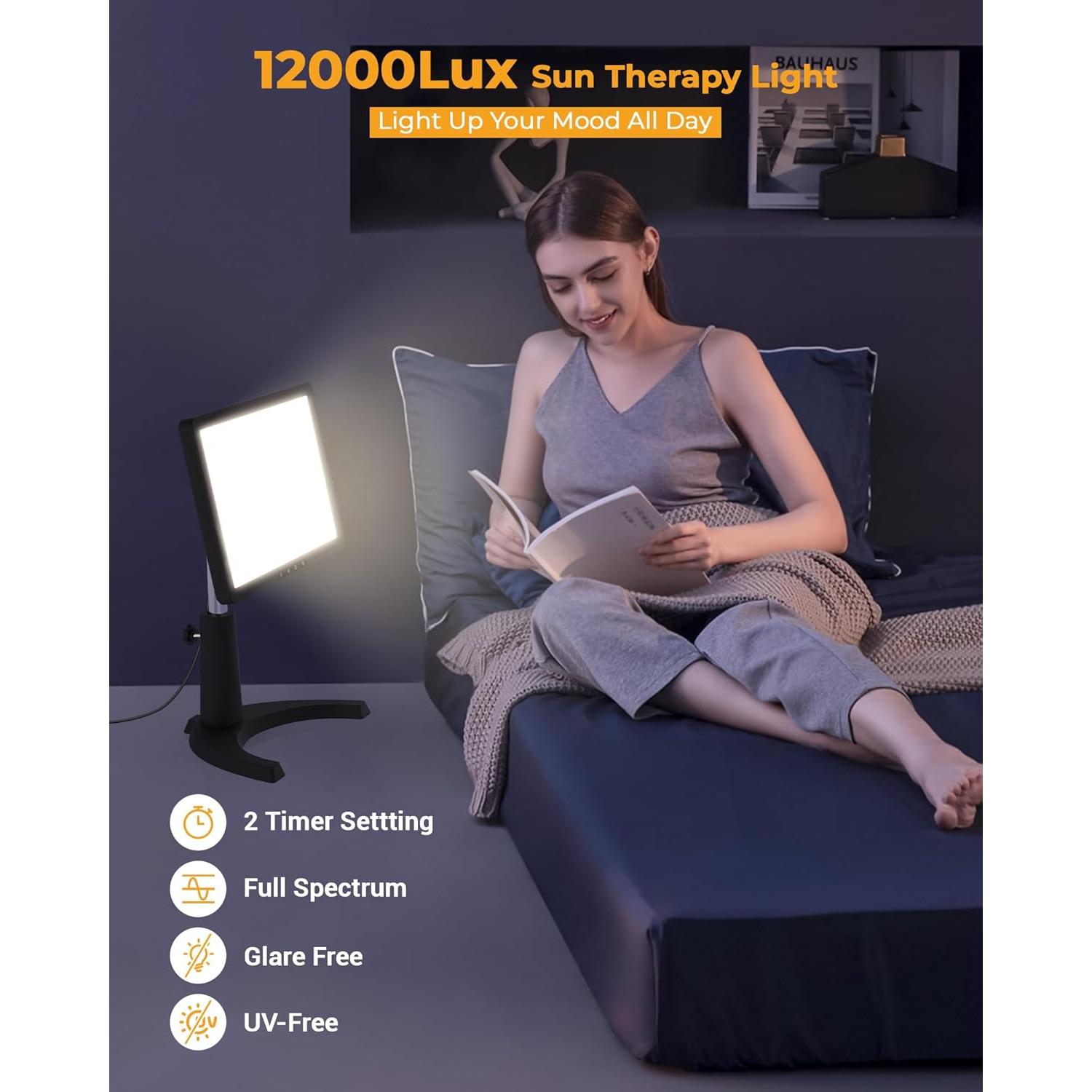 Lámpara de Terapia de Luz LED TroupePal 12000 Lux Ajustable