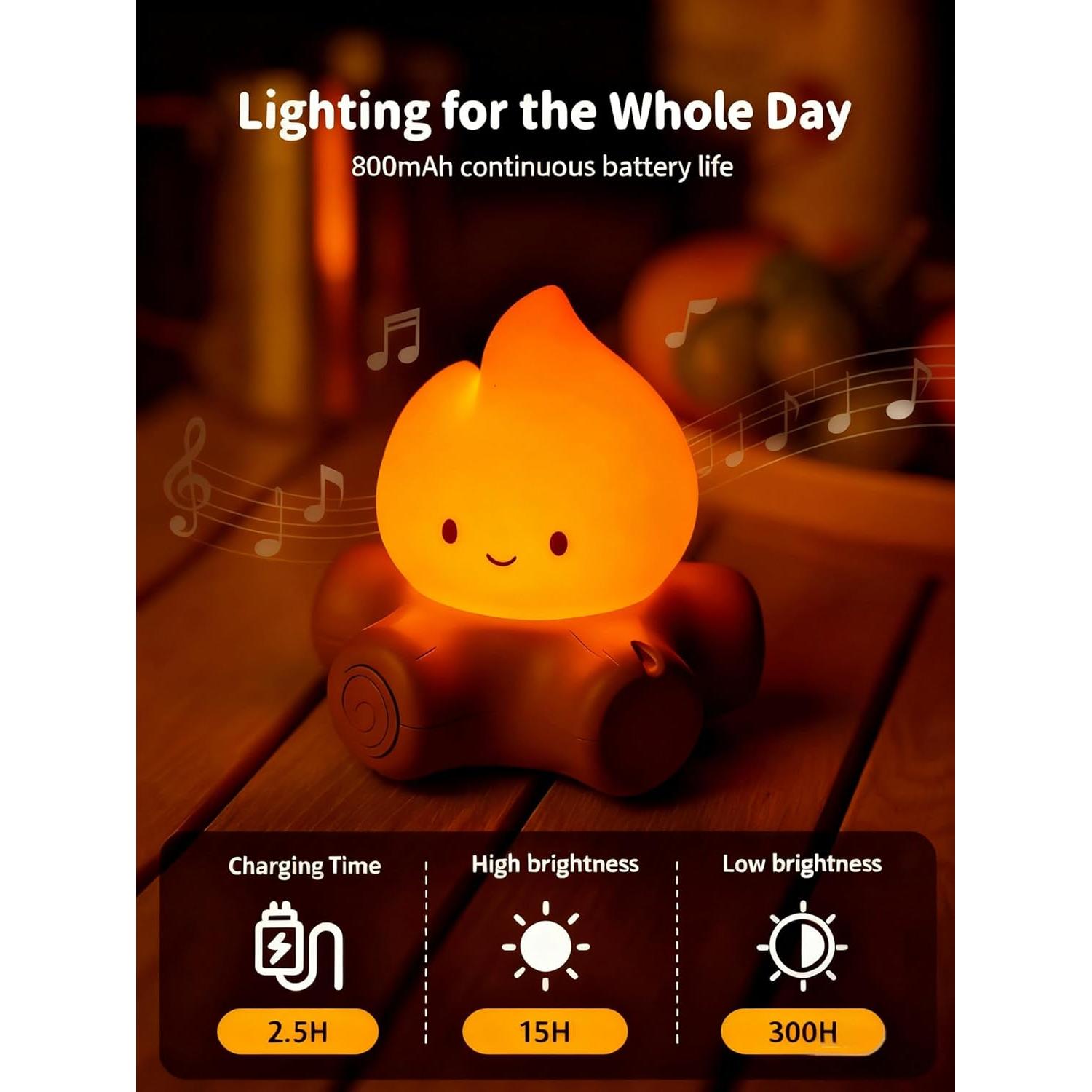 Luz Nocturna Recargable Tarinks Fogata 7.6cm Silicona