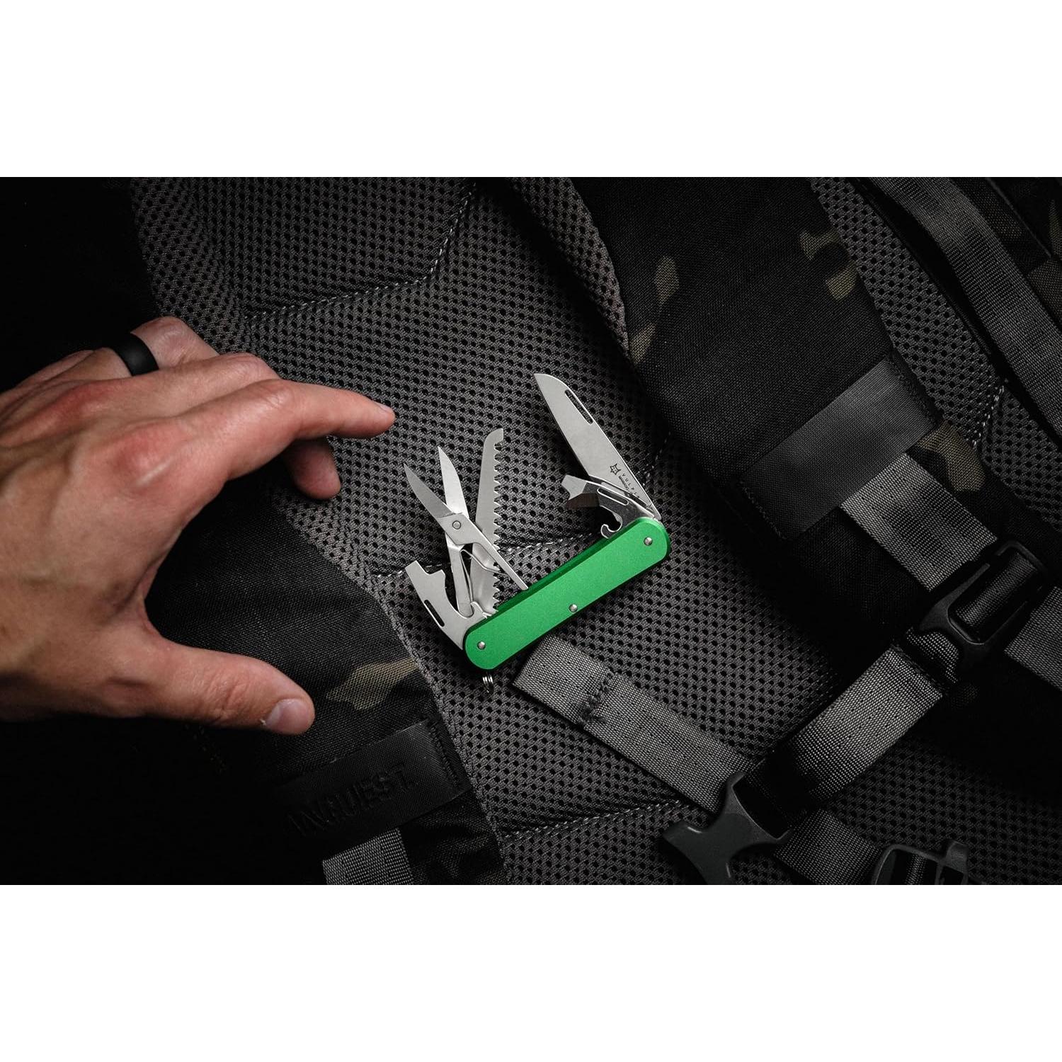 Cuchillo de bolsillo Fox Knives Vulpis FX-VP130-SF5 5-en-1 Verde OD