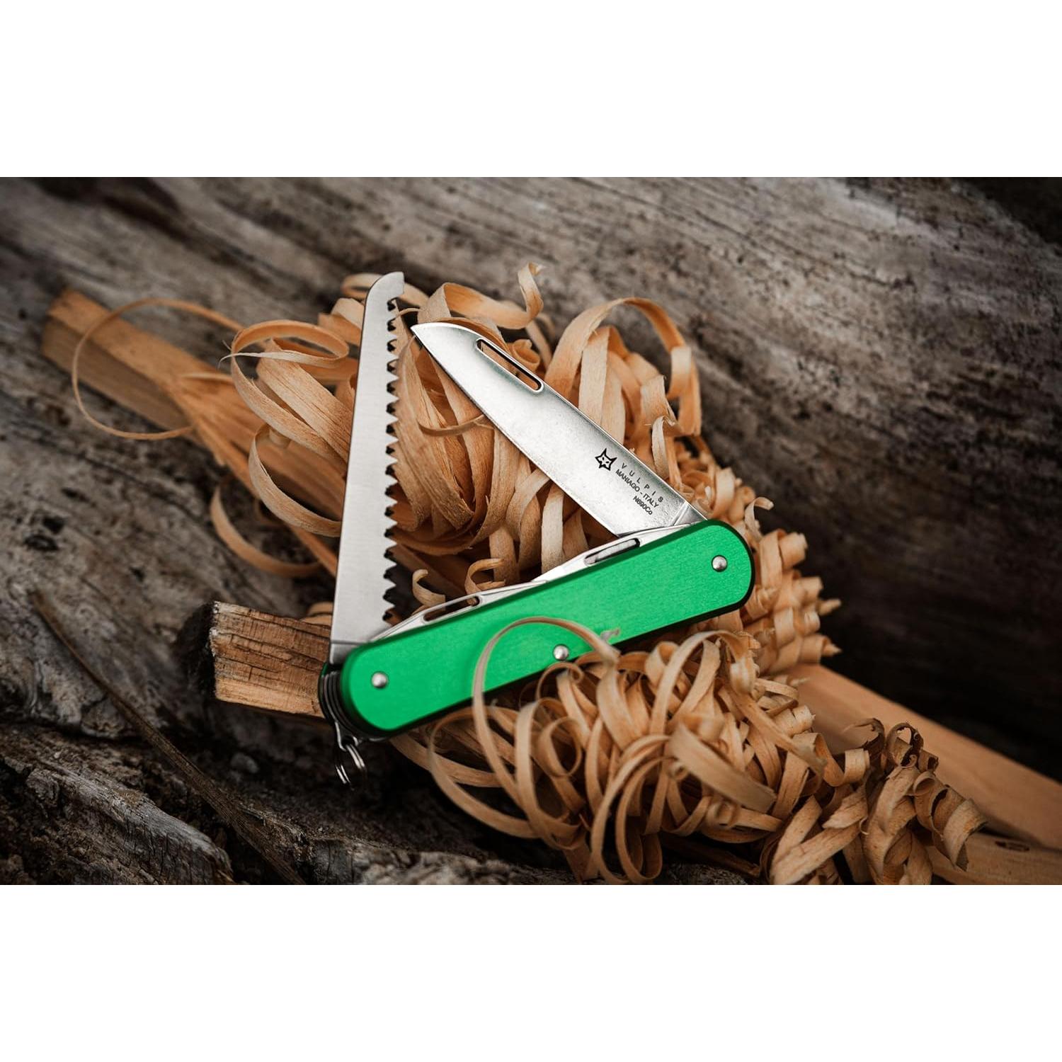 Cuchillo de bolsillo Fox Knives Vulpis FX-VP130-SF5 5-en-1 Verde OD