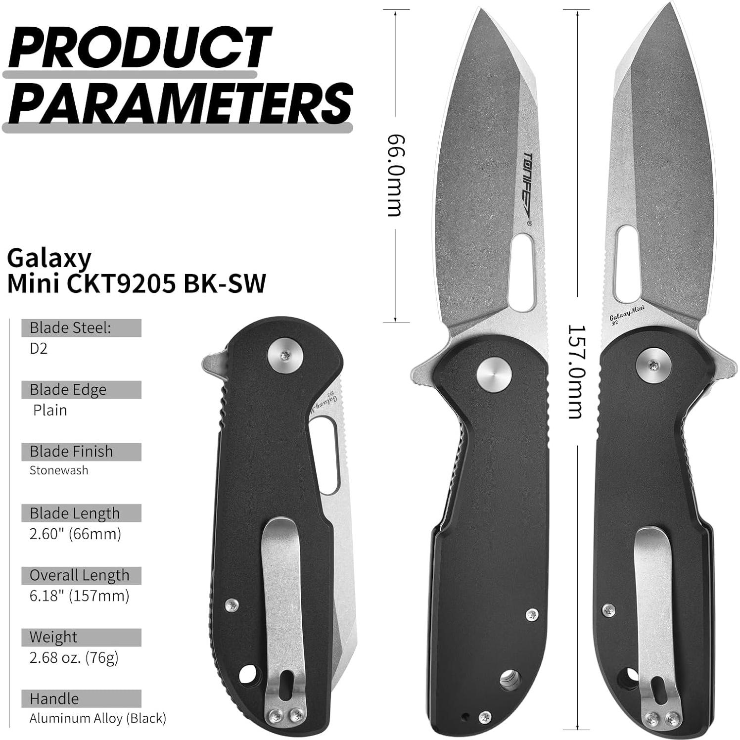 Cuchillo Plegable EDC TONIFE CKT9205 Acero D2 Mango Aluminio