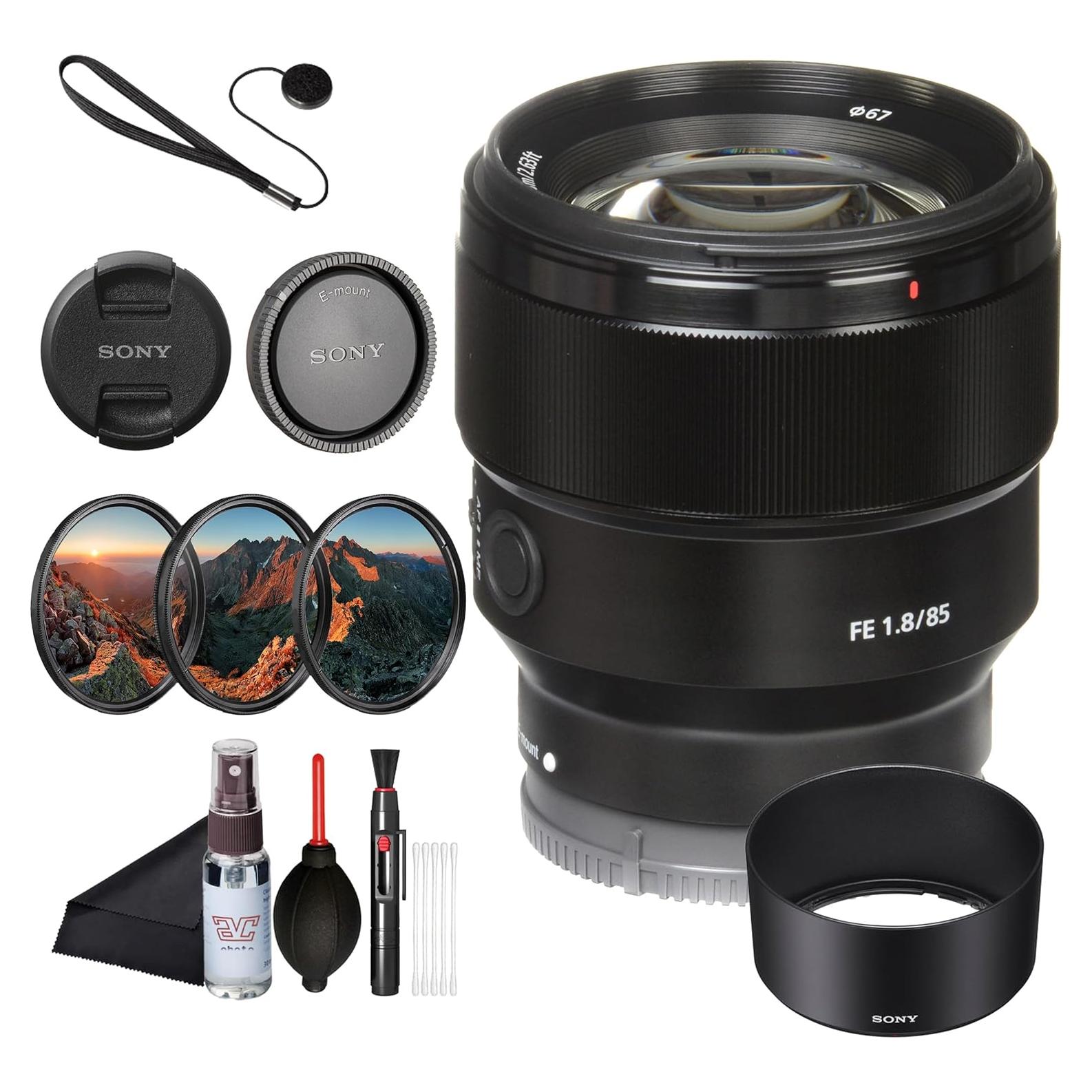Lente Sony FE 85mm F1.8 Telefoto Prime con Kit de Filtros