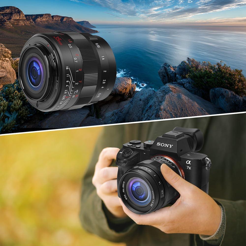 Lente JINTU 35mm f/0.95 para Montura E de Sony - Manual