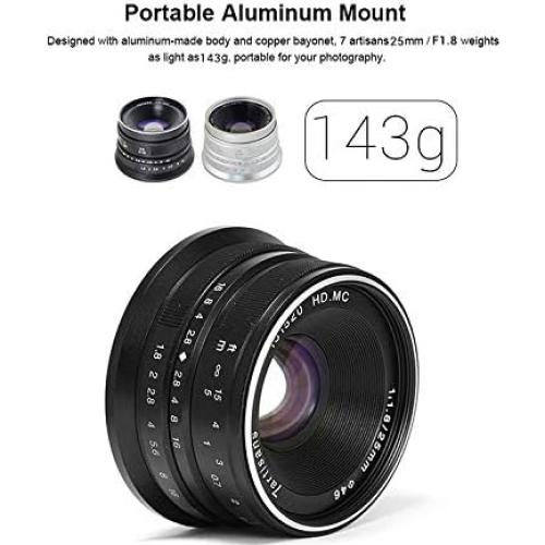Lente Fija 7artisans 25mm F1.8 Manual para Micro Cuatro Tercios