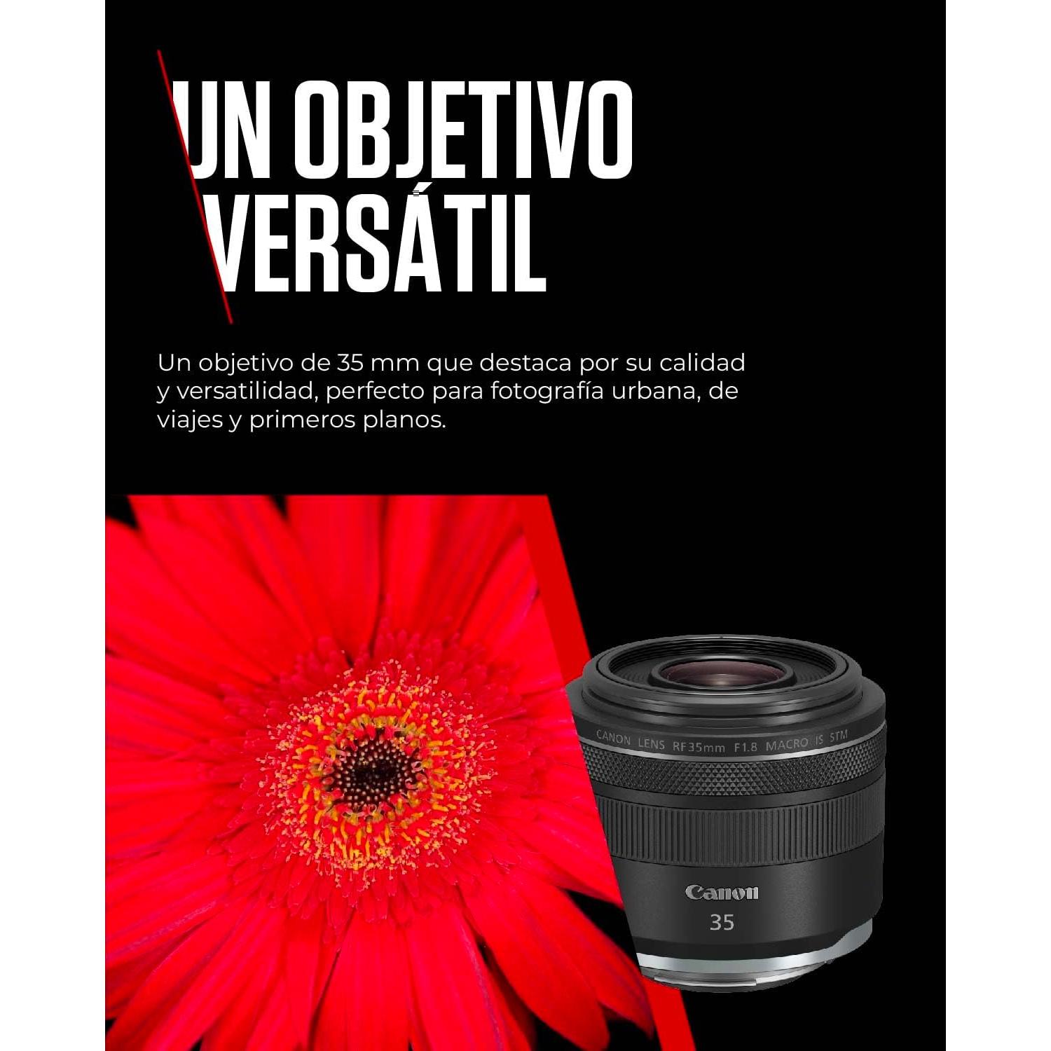 Lente Canon RF 35mm F1.8 Macro IS STM - Estabilización 5 Pasos