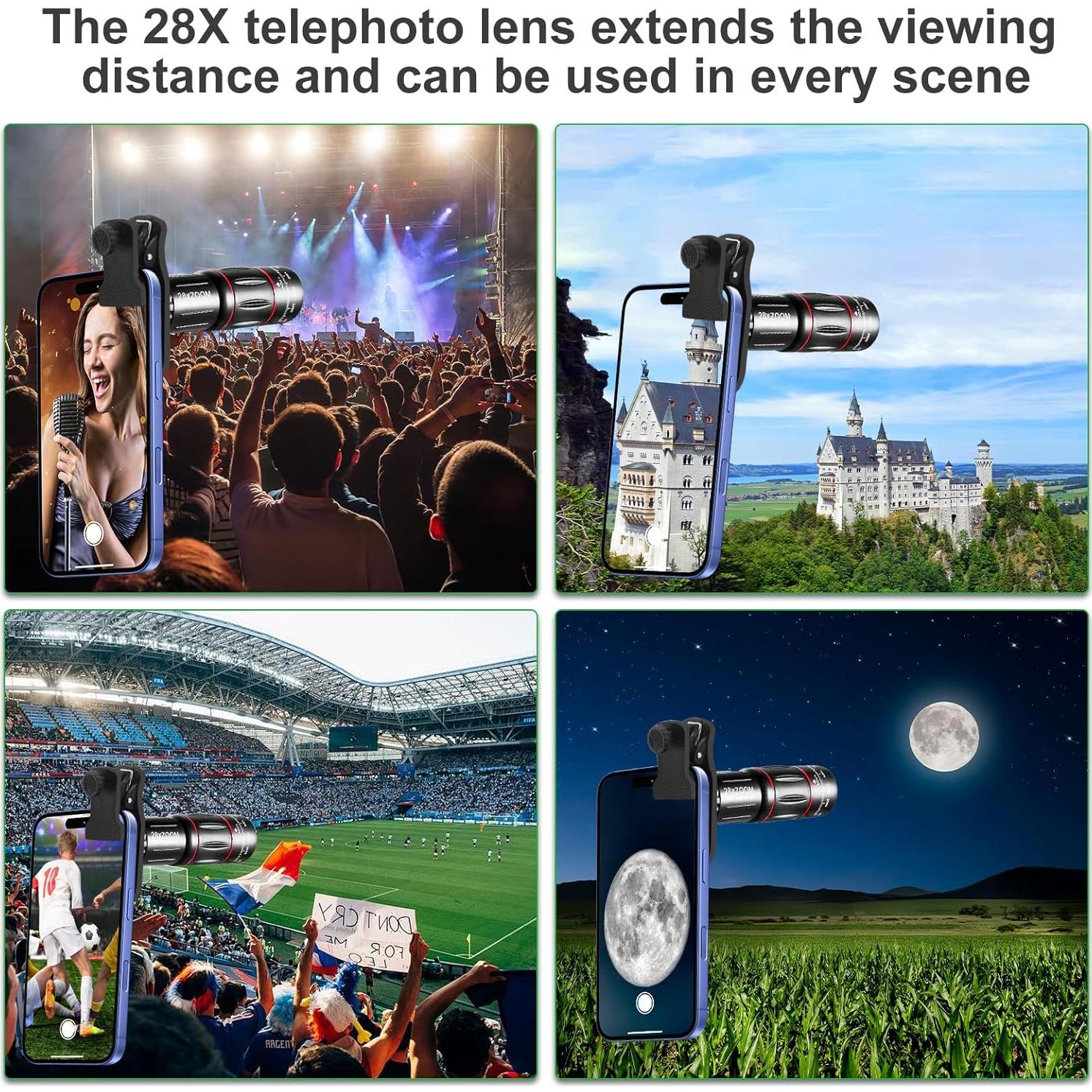 Kit de Lentes de Cámara Telefoto 28X BNIFI para Smartphone