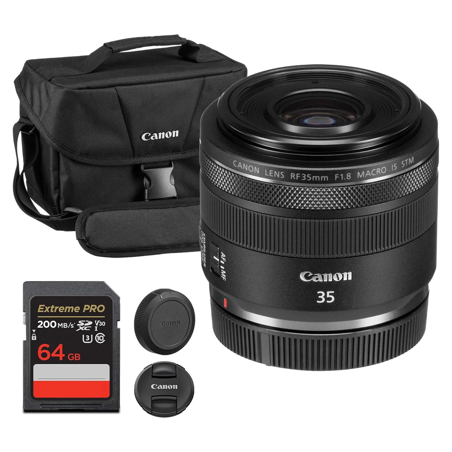 Lente Canon RF 35mm f/1.8 Macro IS STM + Bolsa + Tarjeta 64GB