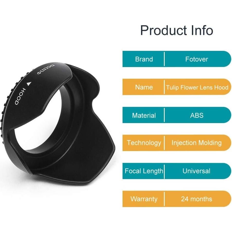 Capucha de lente tulipán 52mm X-SweetDream + tapa y paño