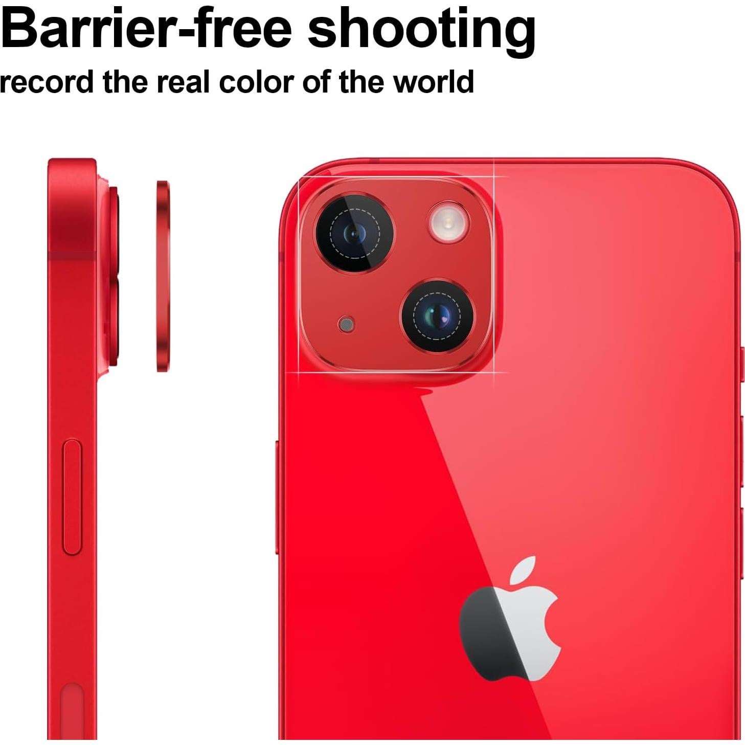 Protector de Lente de Cámara KISMER para iPhone 14 Plus Rojo