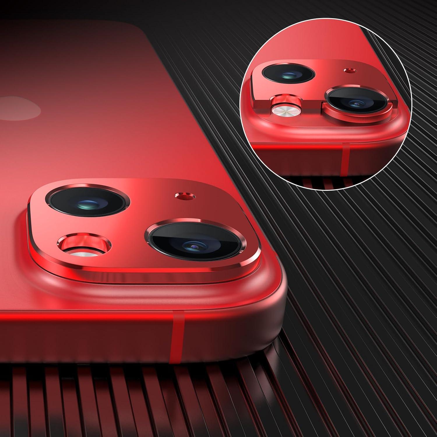 Protector de Lente de Cámara KISMER para iPhone 14 Plus Rojo