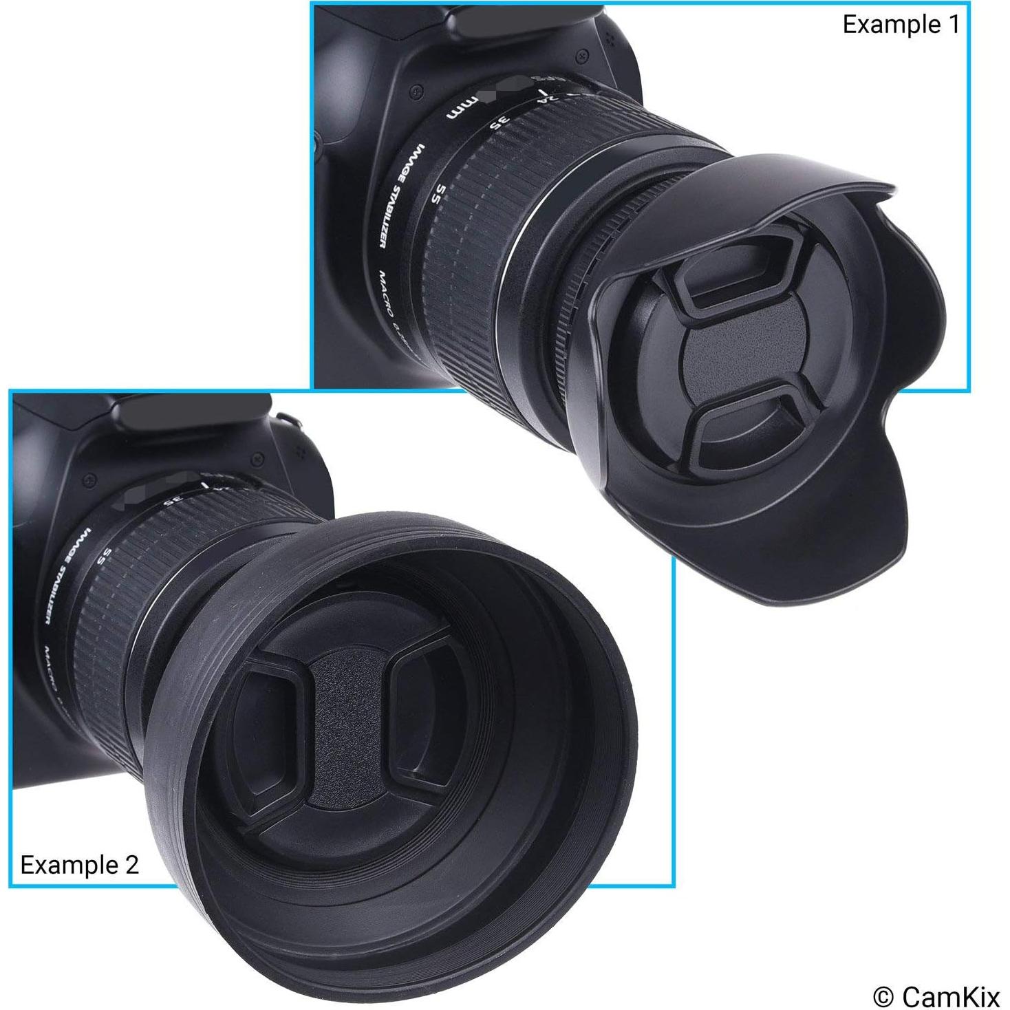 Juego de 2 parasoles de lente 55 mm CamKix - Goma Plegable