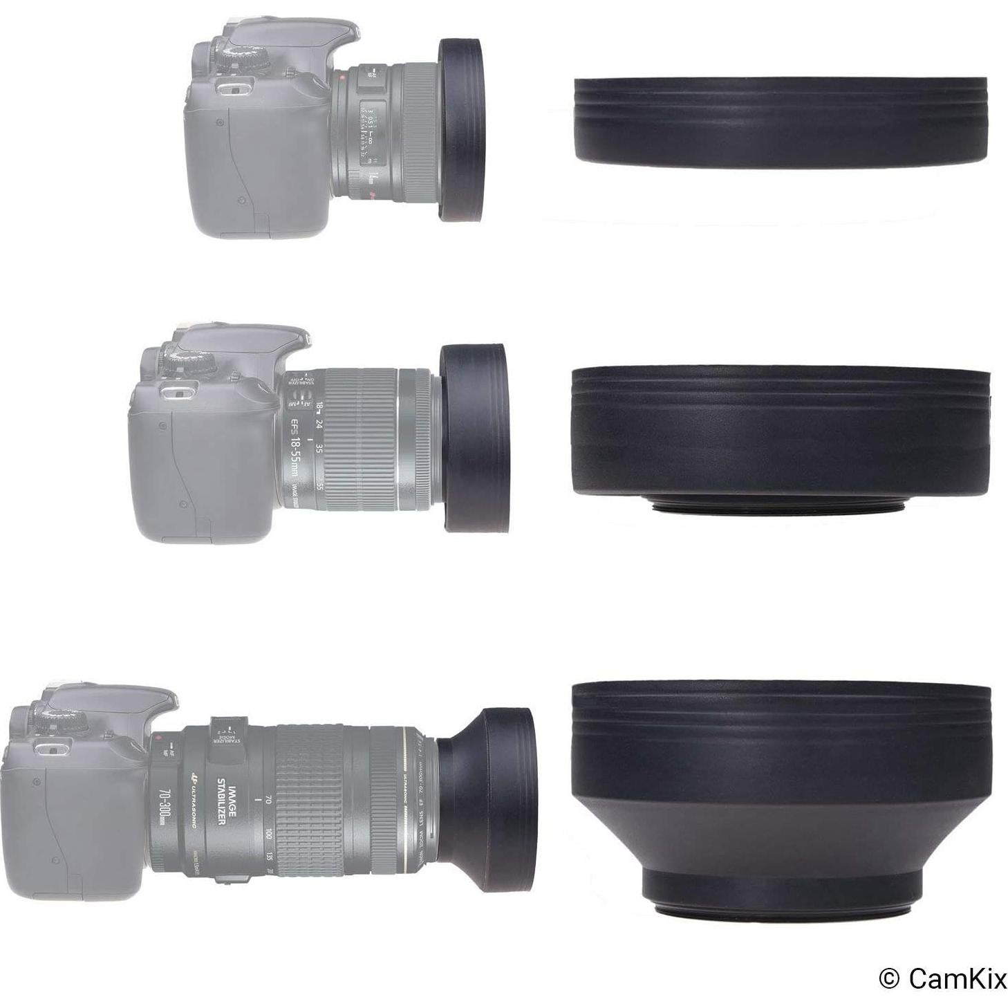 Juego de 2 parasoles de lente 55 mm CamKix - Goma Plegable