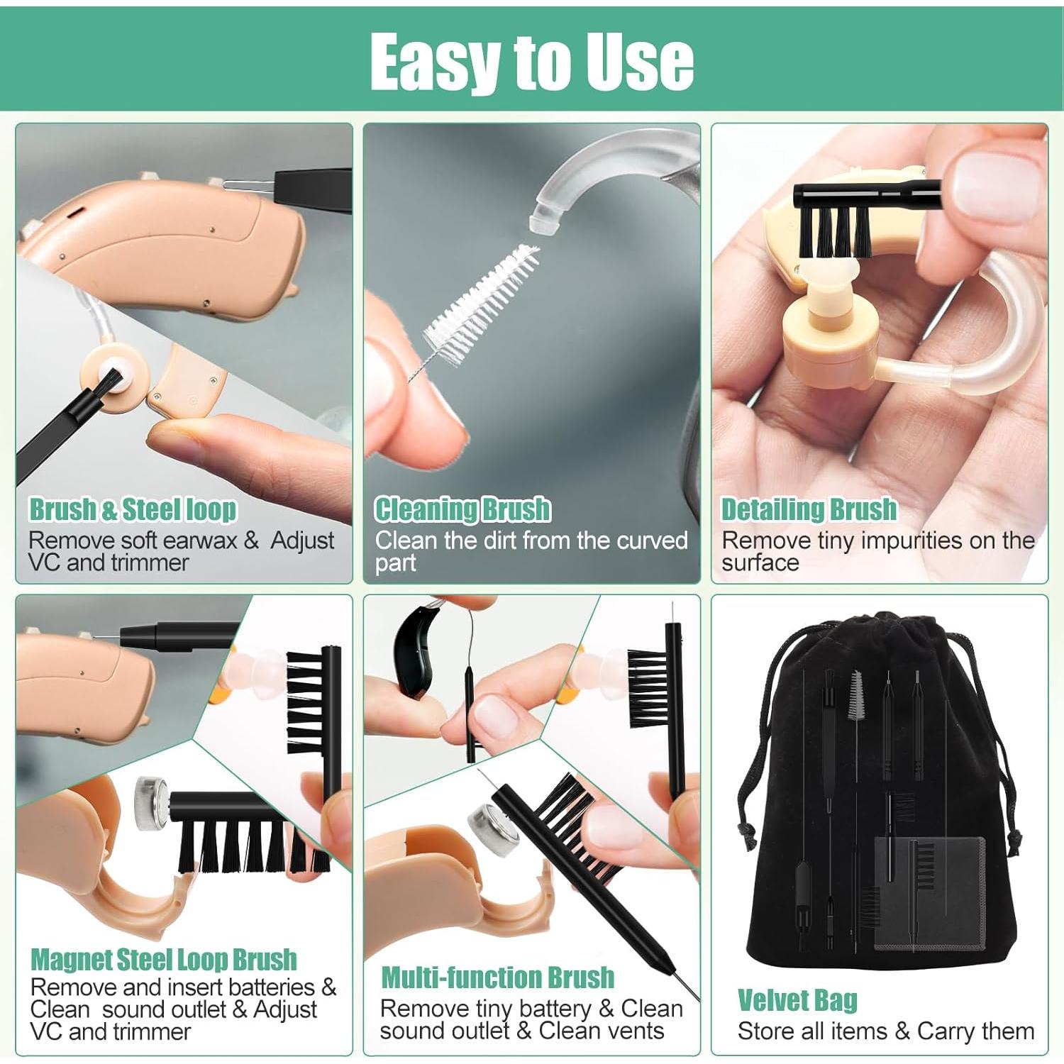 Kit de Limpieza para Audífonos Zhaoyao 12 Piezas con Bolsa