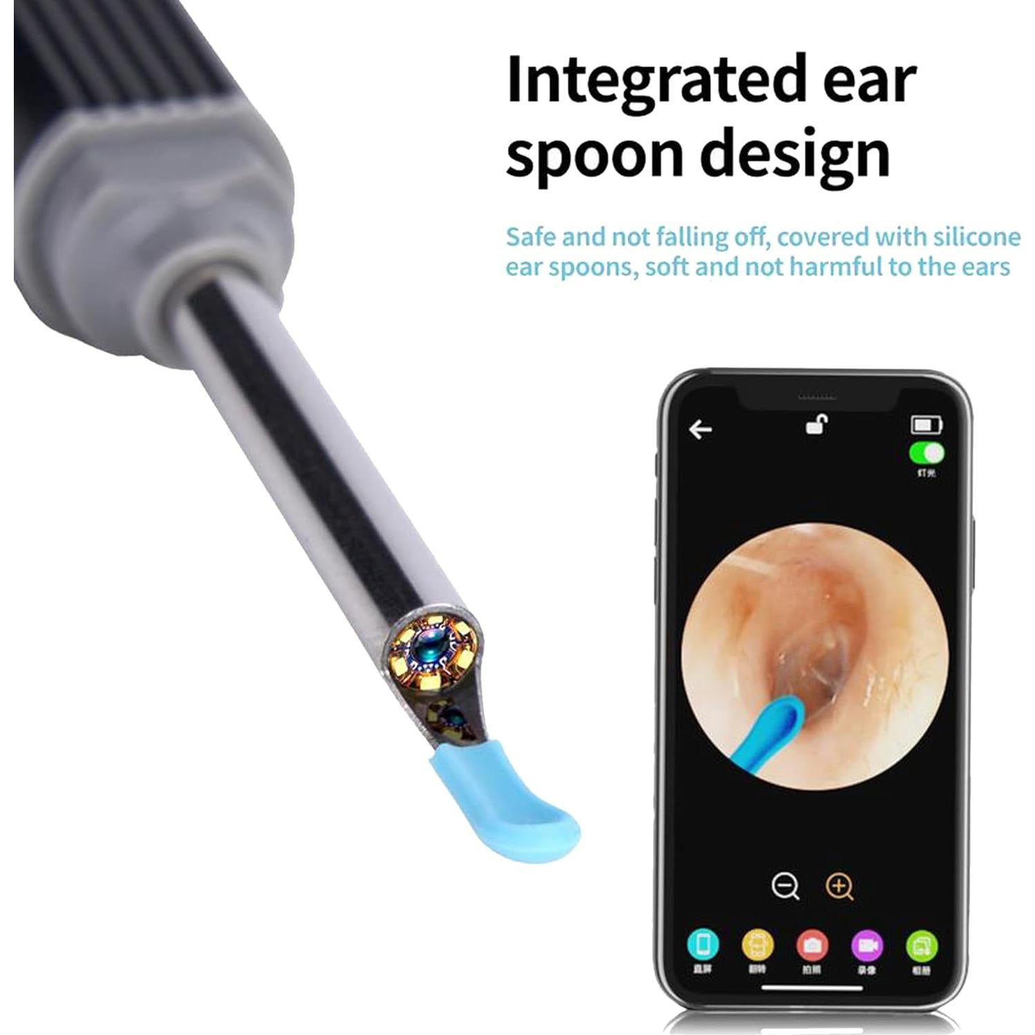 Otoscopio Inalámbrico 1080 HD Xinghuo con Luz LED y Punta de Silicona