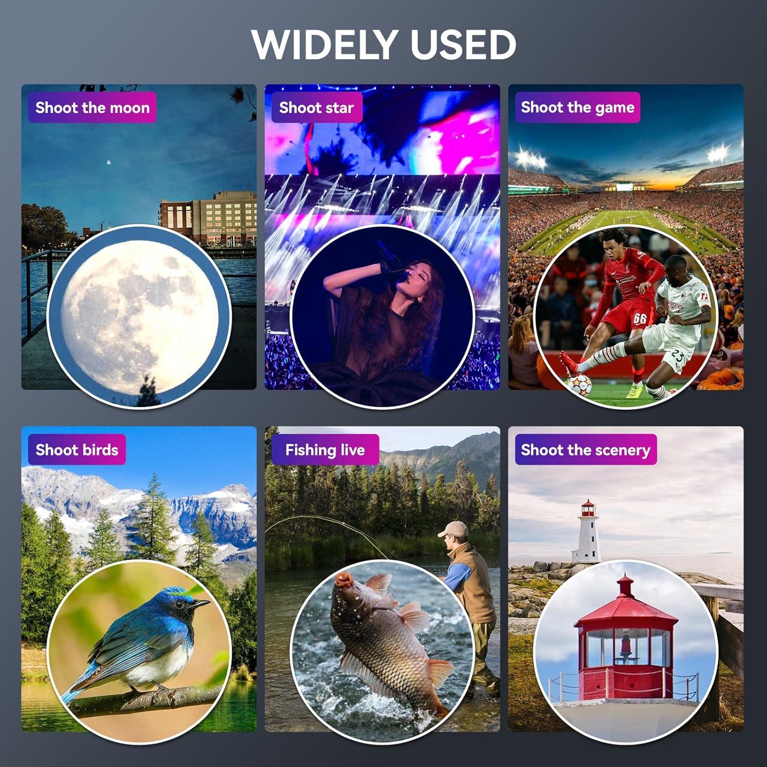 Lente Telefoto HD 36X APEXEL para Smartphone con Trípode