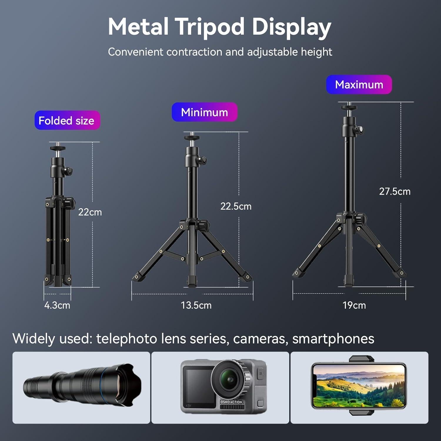 Lente Telefoto HD 36X APEXEL para Smartphone con Trípode