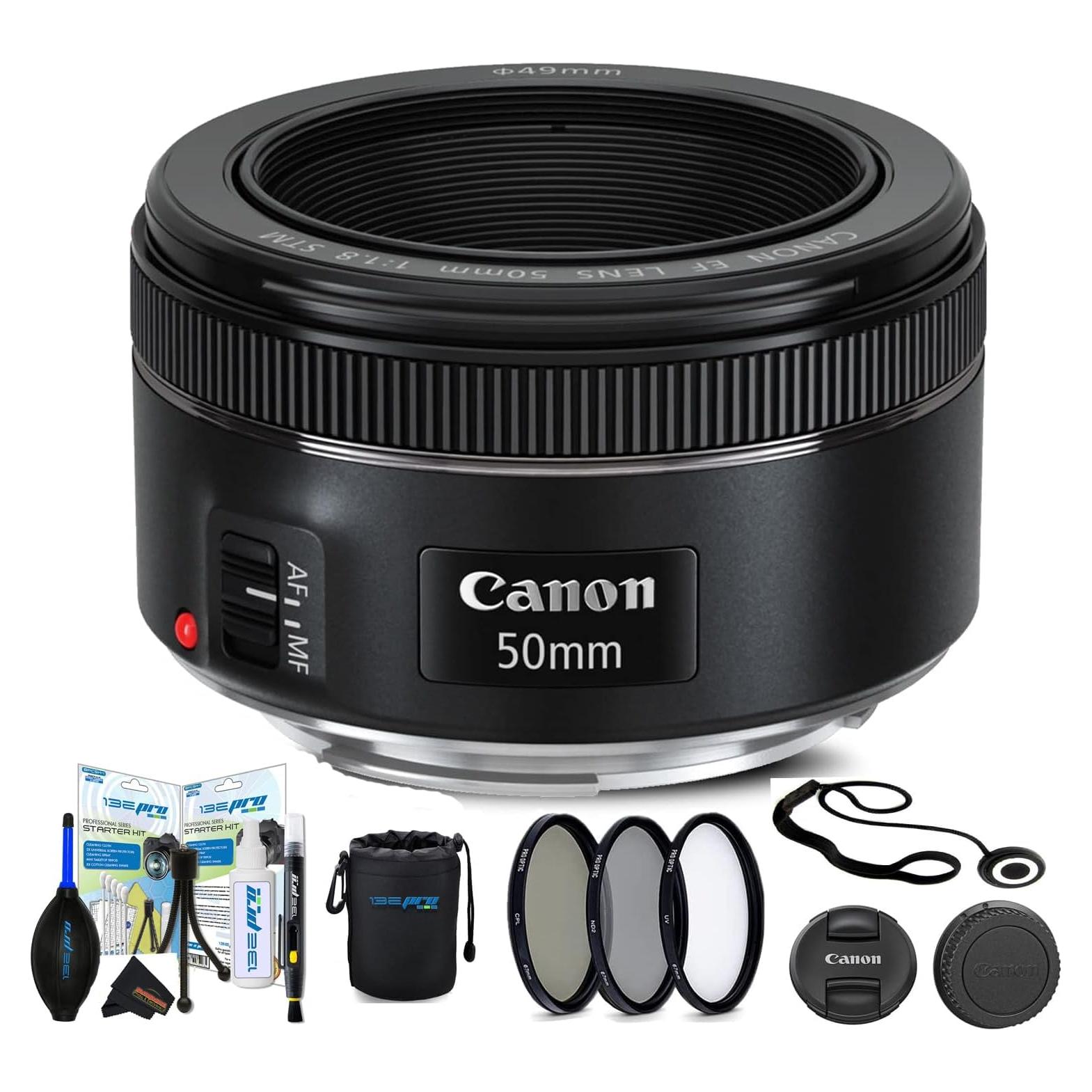 Lente Canon EF 50mm f/1.8 STM + Accesorios Sunshine Photo