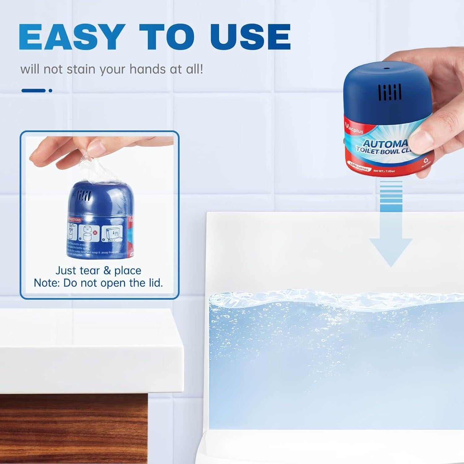 Limpiador de Inodoro Vacplus - Paquete de 3 Botellas 600 Descargas