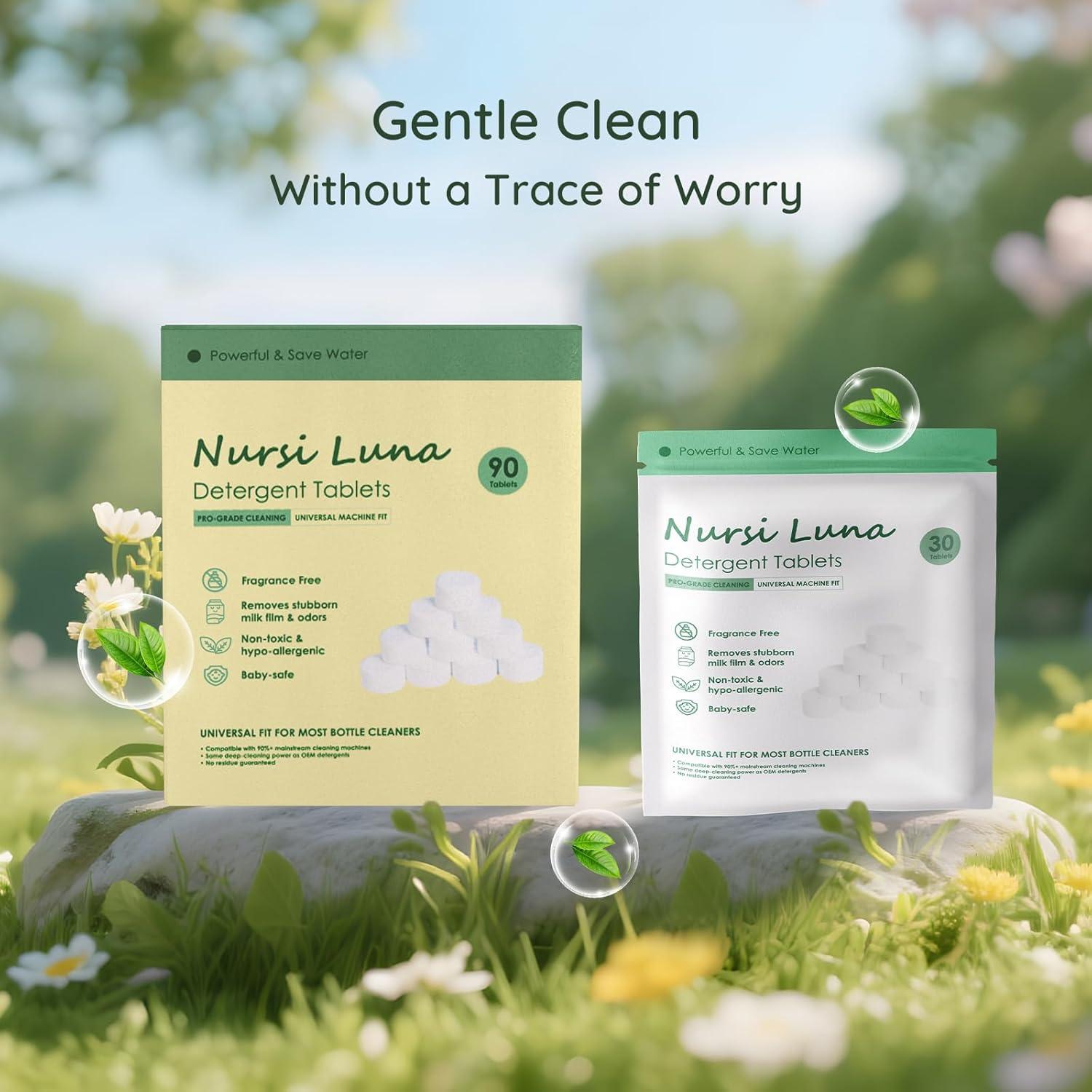 Tabletas de detergente Nursi Luna para biberones, 90 unidades