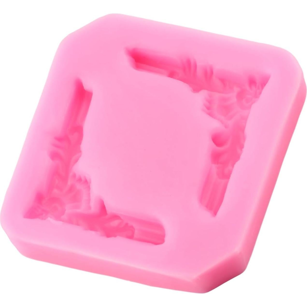 Baroque Fondant Silicone Molds Relief Frame Corner Chocolate Molds For Cake Decoration Cupcake Topper Candy Polymer Clay Gum Paste