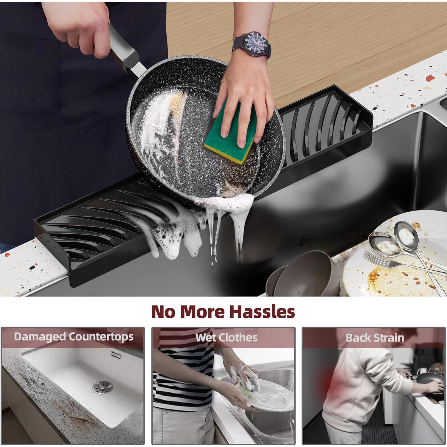 Protector de Borde de Fregadero Silicona NiHome Negro 8-10 cm