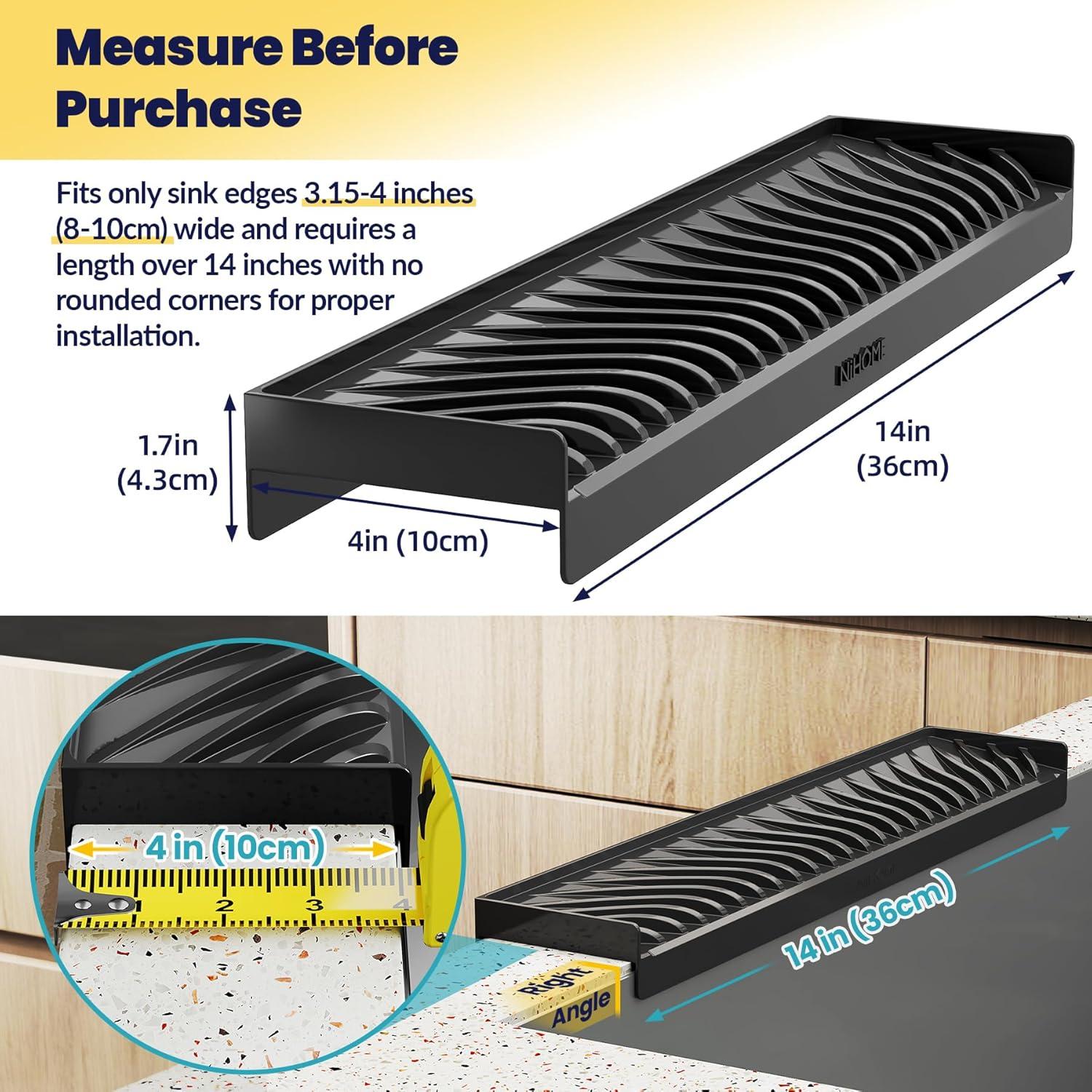 Protector de Borde de Fregadero Silicona NiHome Negro 8-10 cm