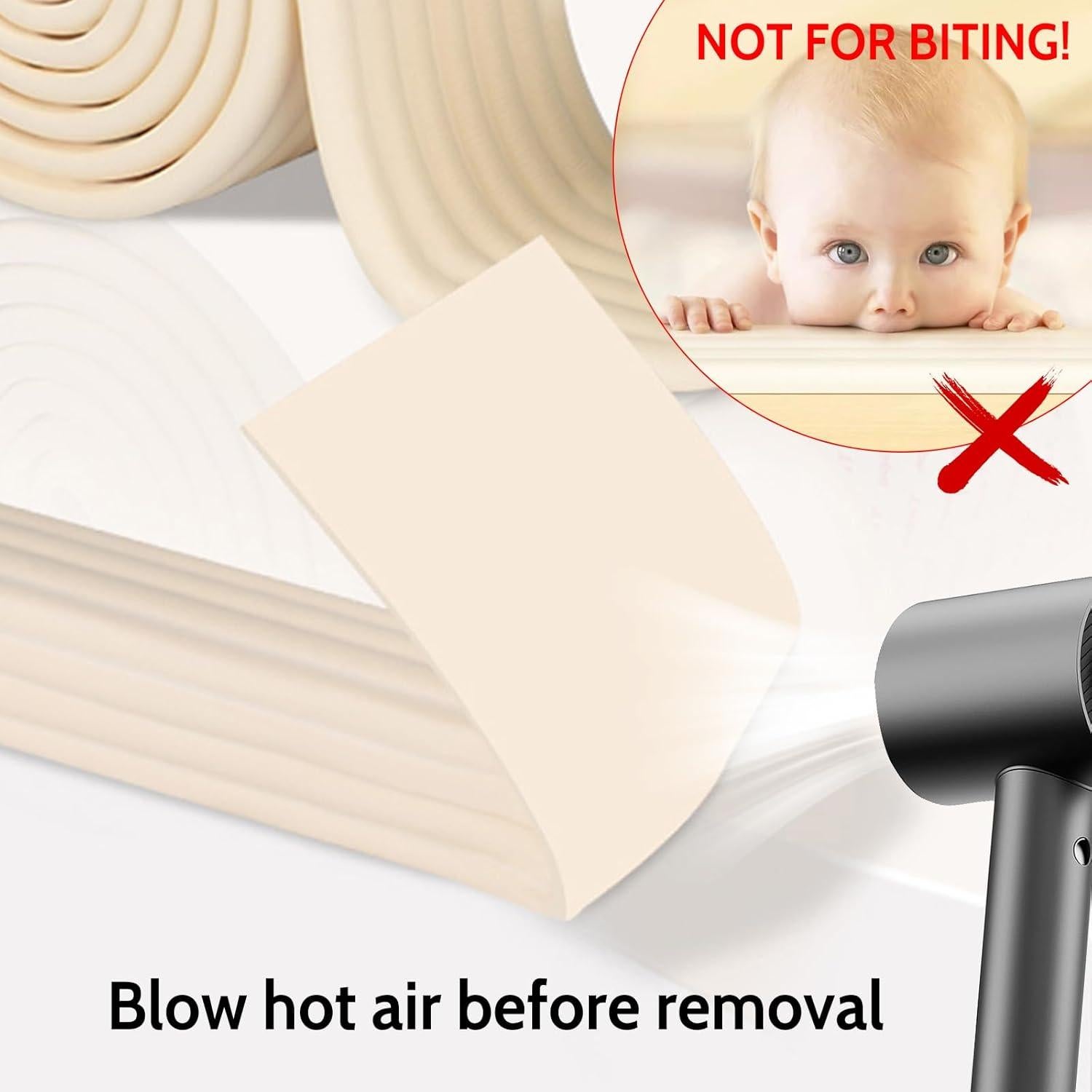 Protector de Esquinas y Bordes para Bebés Genérico 2m Negro