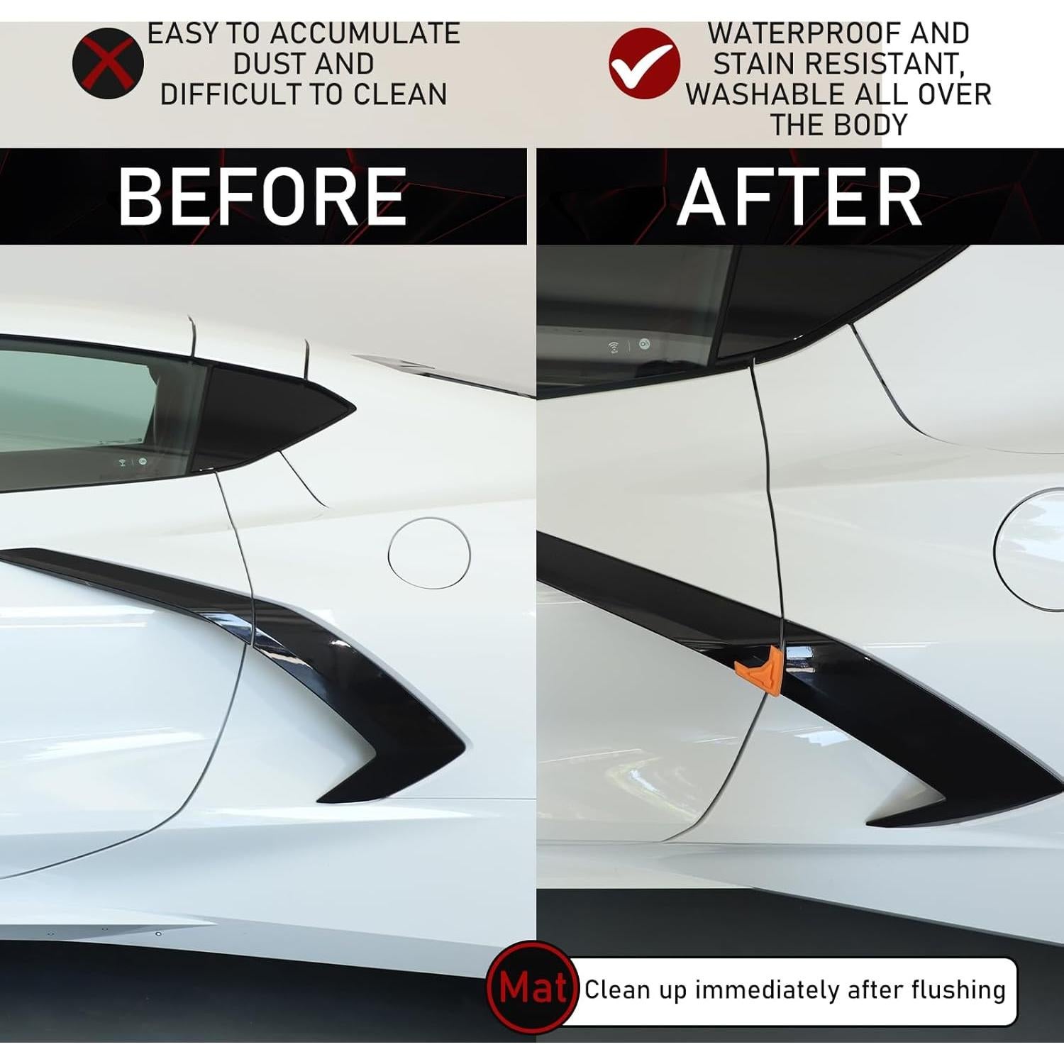 Protectores de Borde de Puerta Suetlcoity para Corvette C8 2020-2024 - Naranja