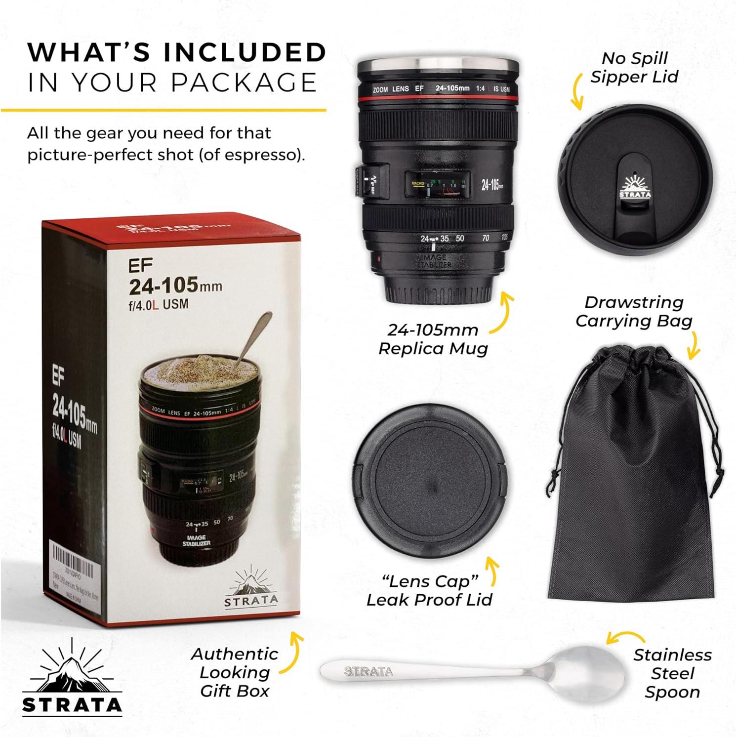 Taza de Café con Lente de Cámara STRATA CUPS 400ml