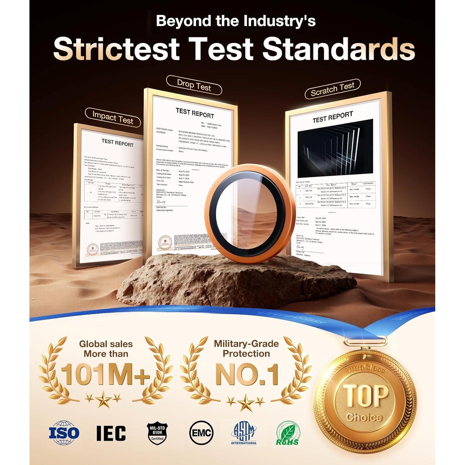 Protector de Lente de Cámara UltraGlass 9H+ para iPhone 17 Pro Max/Pro - Naranja Cósmico