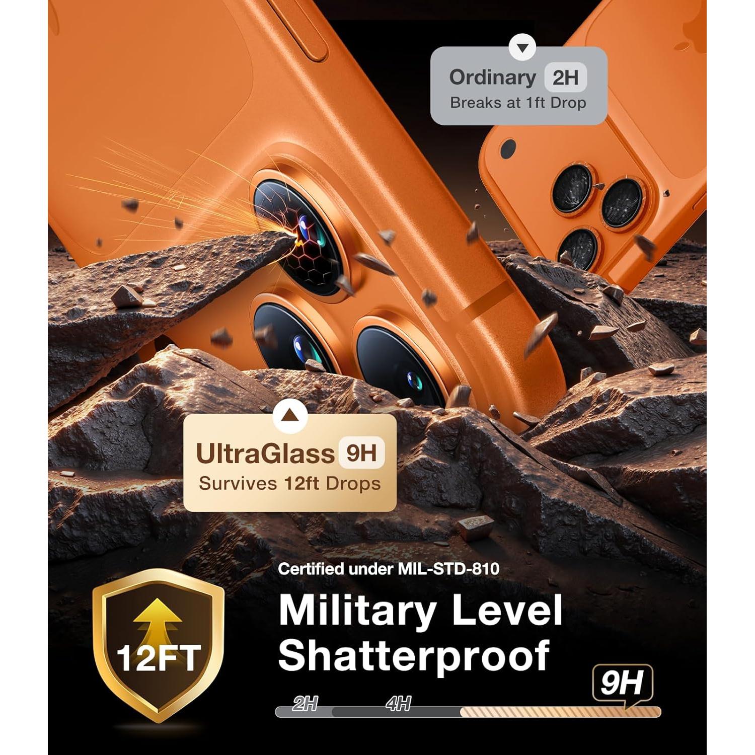 Protector de Lente de Cámara UltraGlass 9H+ para iPhone 17 Pro Max/Pro - Naranja Cósmico