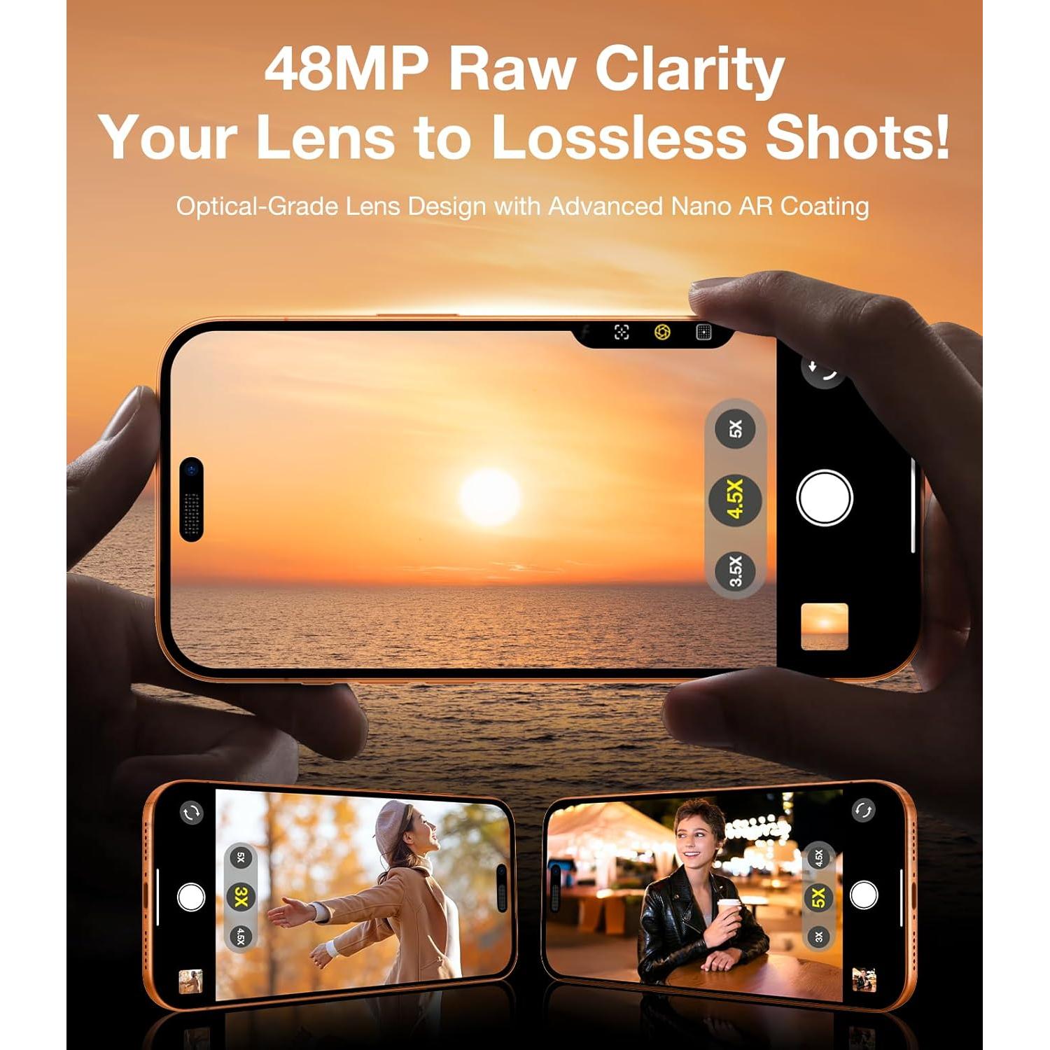 Protector de Lente de Cámara UltraGlass 9H+ para iPhone 17 Pro Max/Pro - Naranja Cósmico