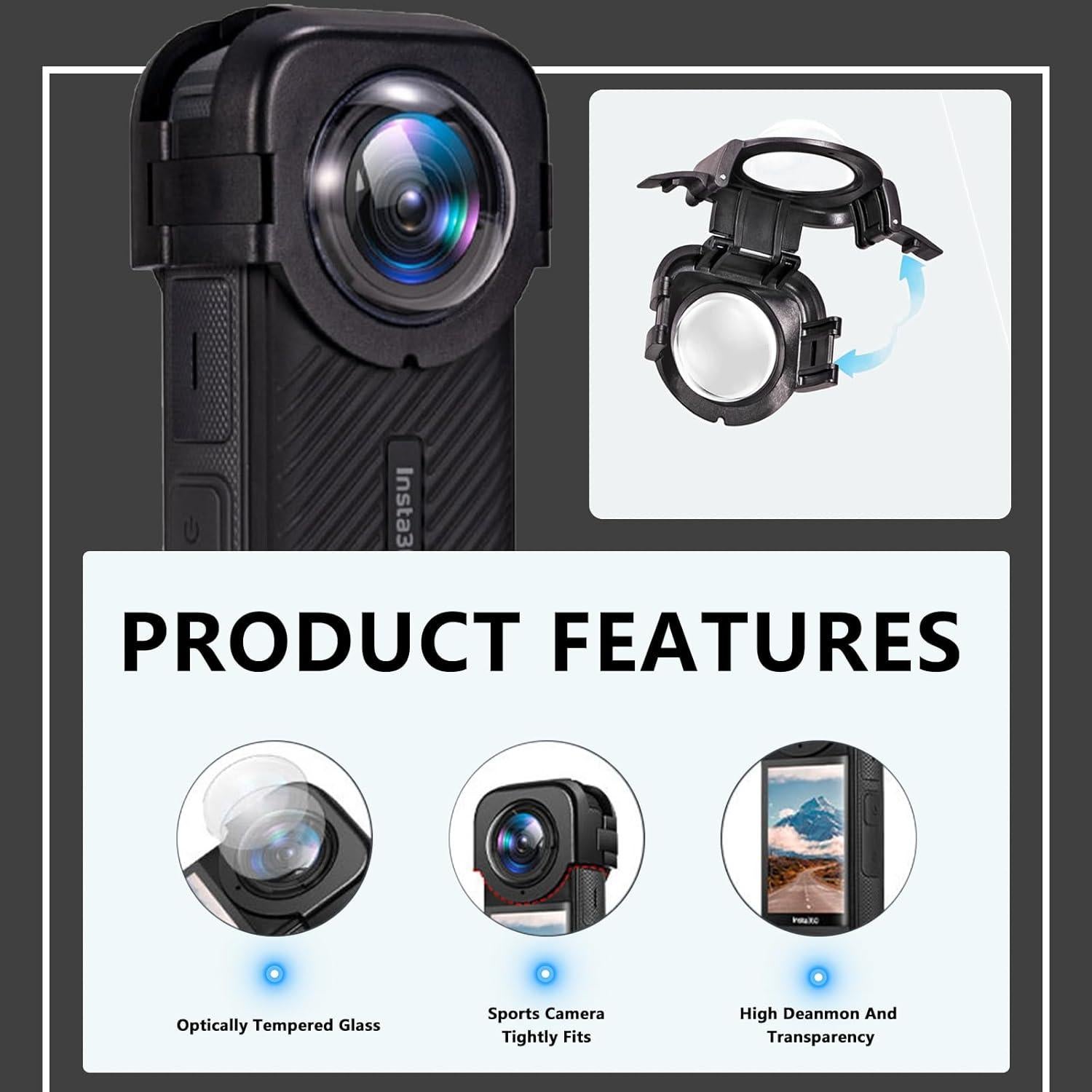 Funda Protectora de Lentes Insta360 X4 - Resistente y Impermeable