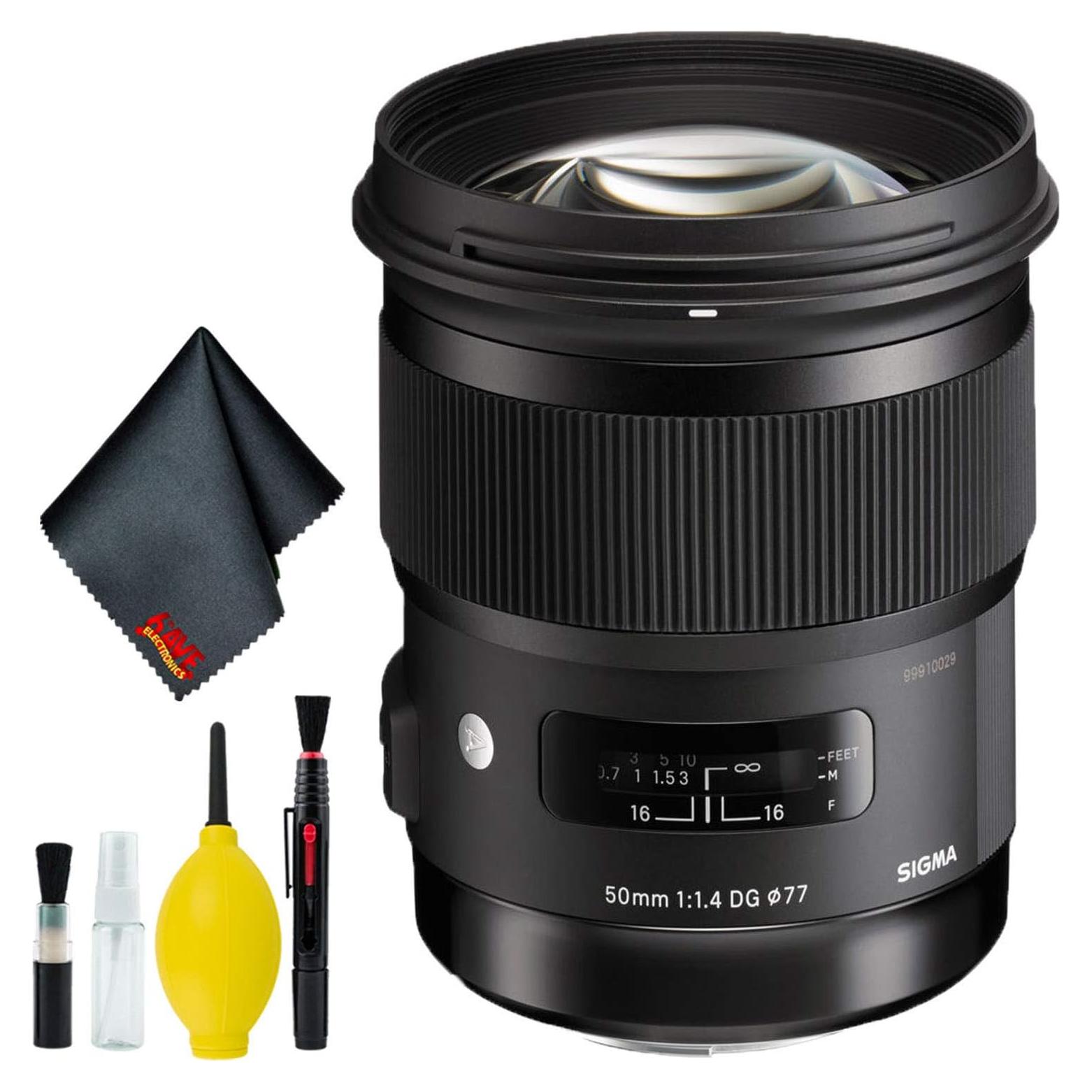 Lente Sigma 50mm f/1.4 DG HSM Art para Nikon F con Kit de Limpieza